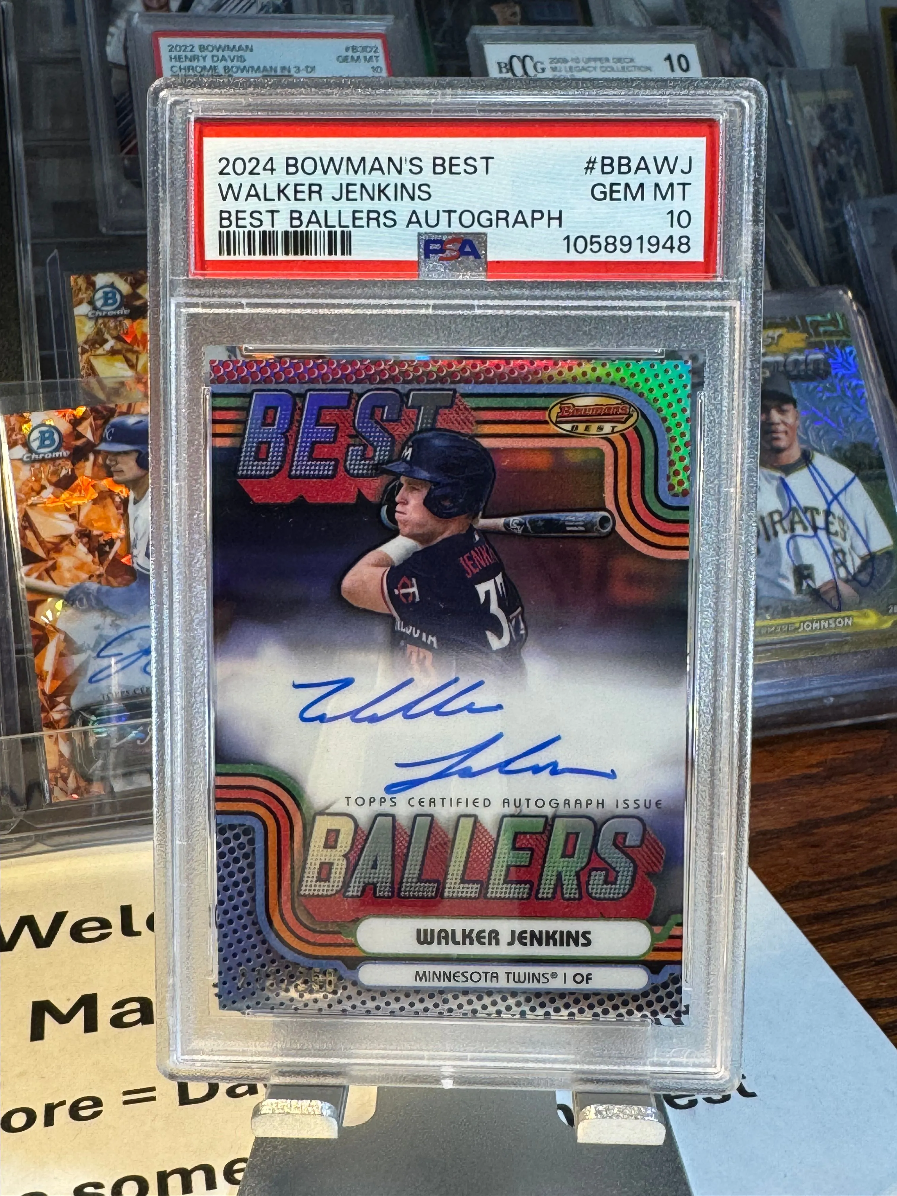 Product image for Walker Jenkins 2024 Bowmans Best Ballers Auto /250 PSA 10