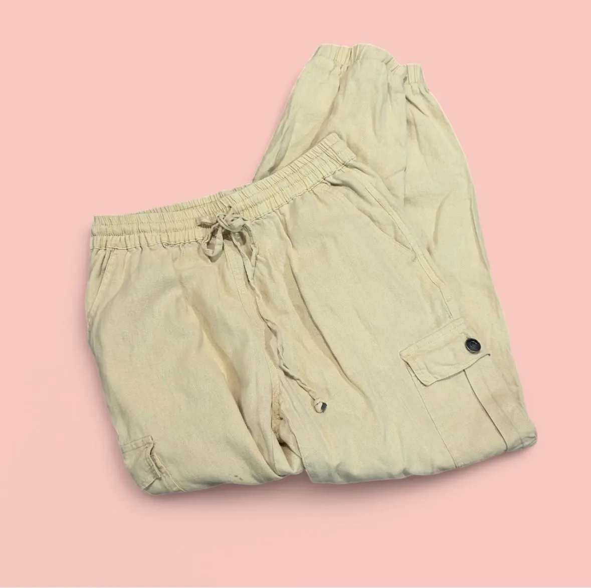 Product image for #29 Cream Summer Cargo Pants