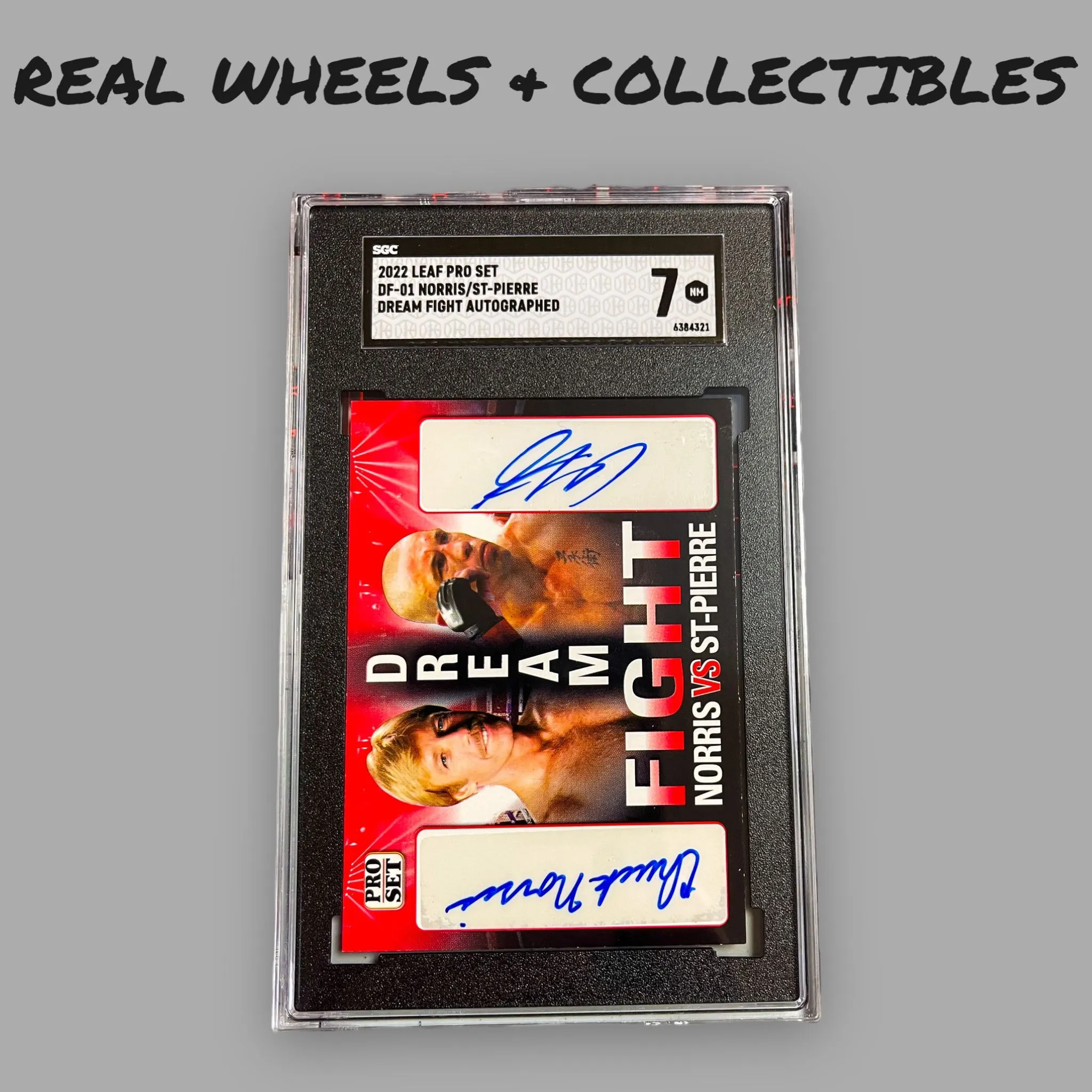 Product image for CHUCK NORRIS GEORGES ST-PIERRE DUAL AUTO DREAM FIGHT Pro Set 2022 DF01 SGC 7 POP 1