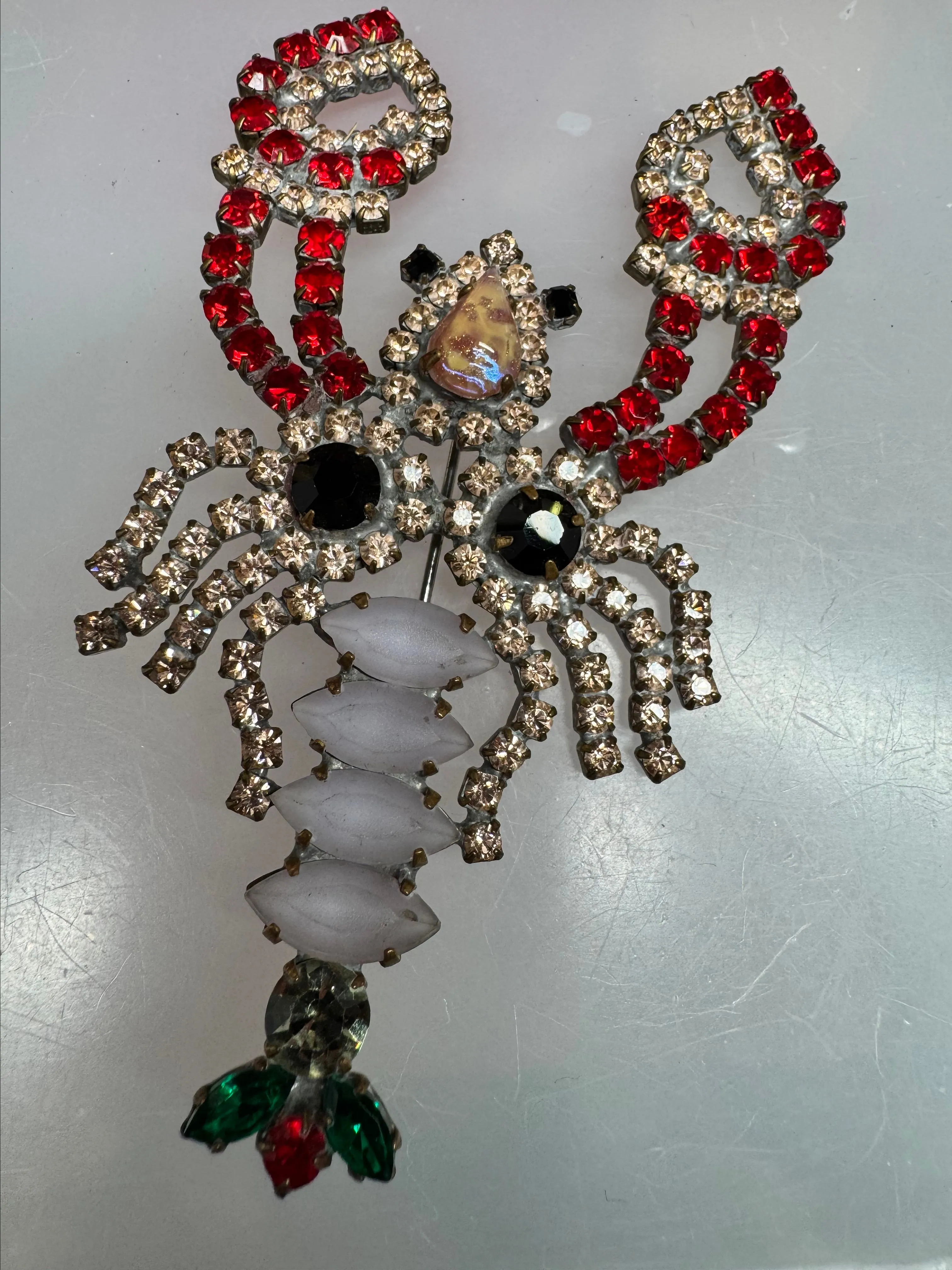 Product image for Lobster Czech glass brooch