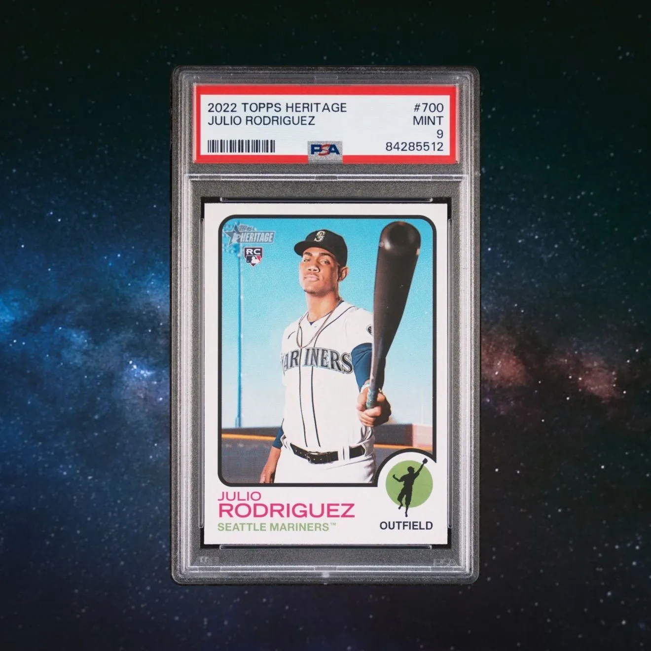 Product image for #21 2022 Topps Heritage Julio Rodriguez PSA 9 Seattle Mariners