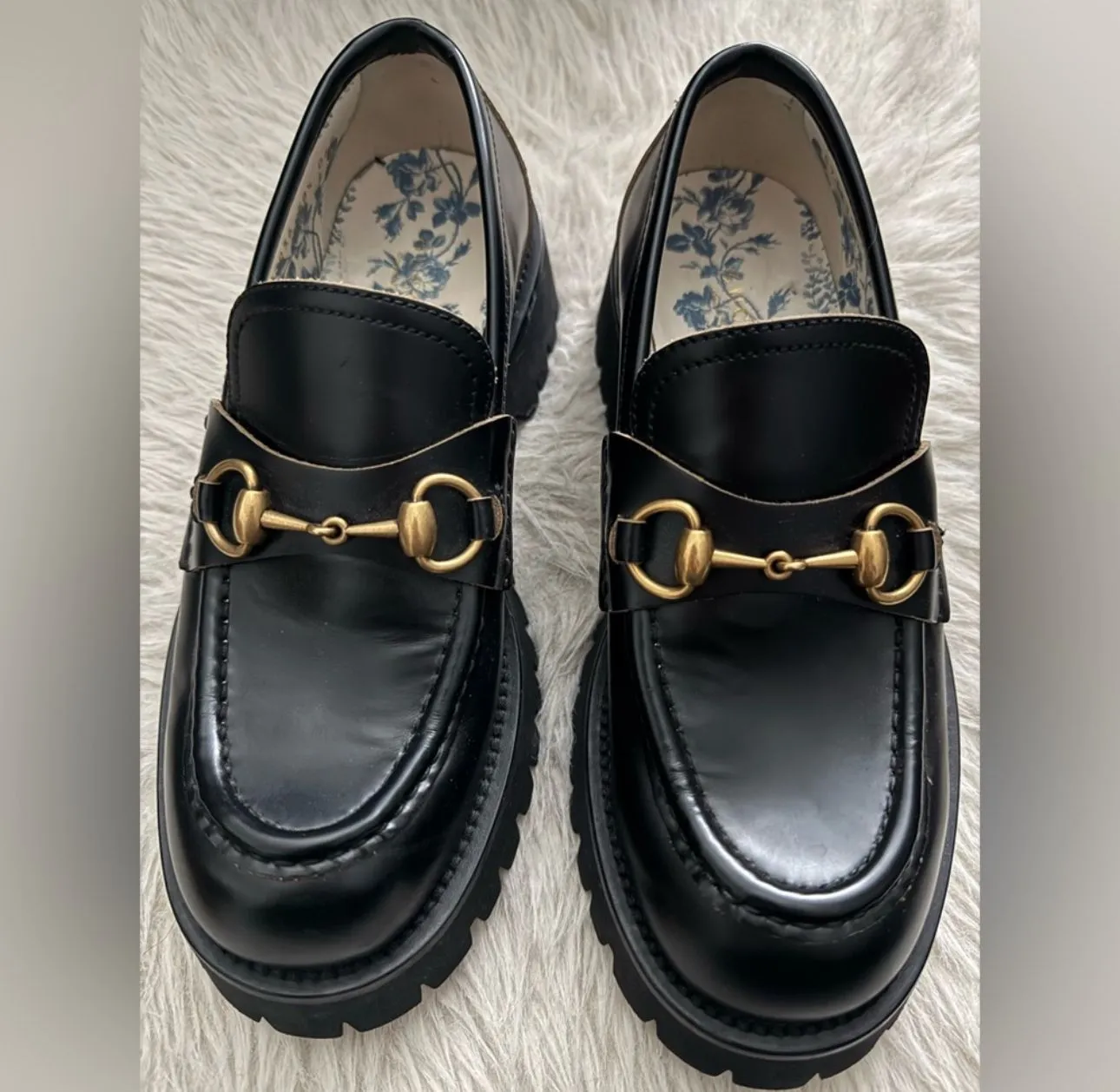 Product image for GUCCI  Harald Leather Lug-Sole Loafer - Black