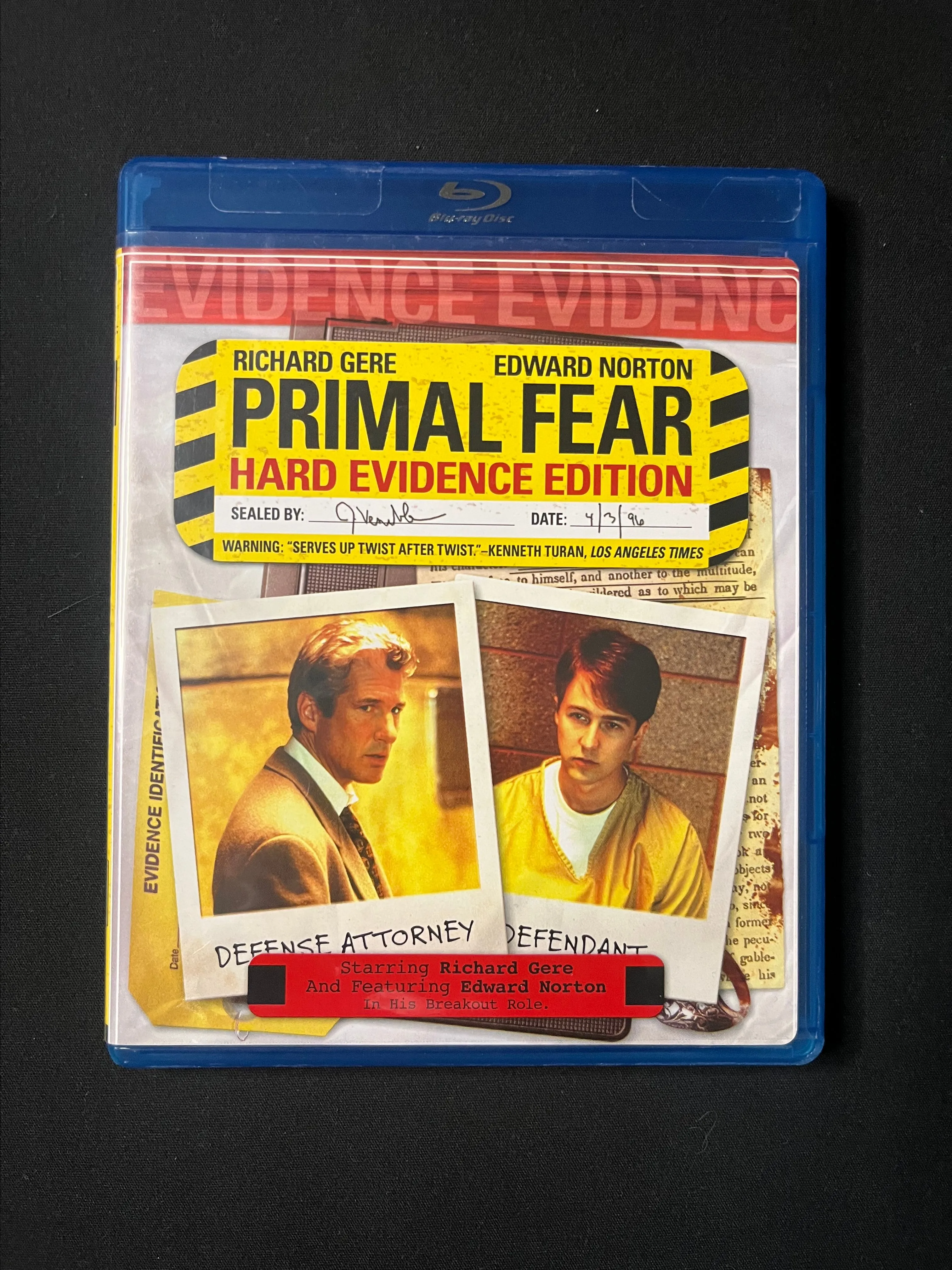 Product image for Blu-ray - Primal Fear (1996) Hard Evidence Edition used Richard Gere, Edward Norton