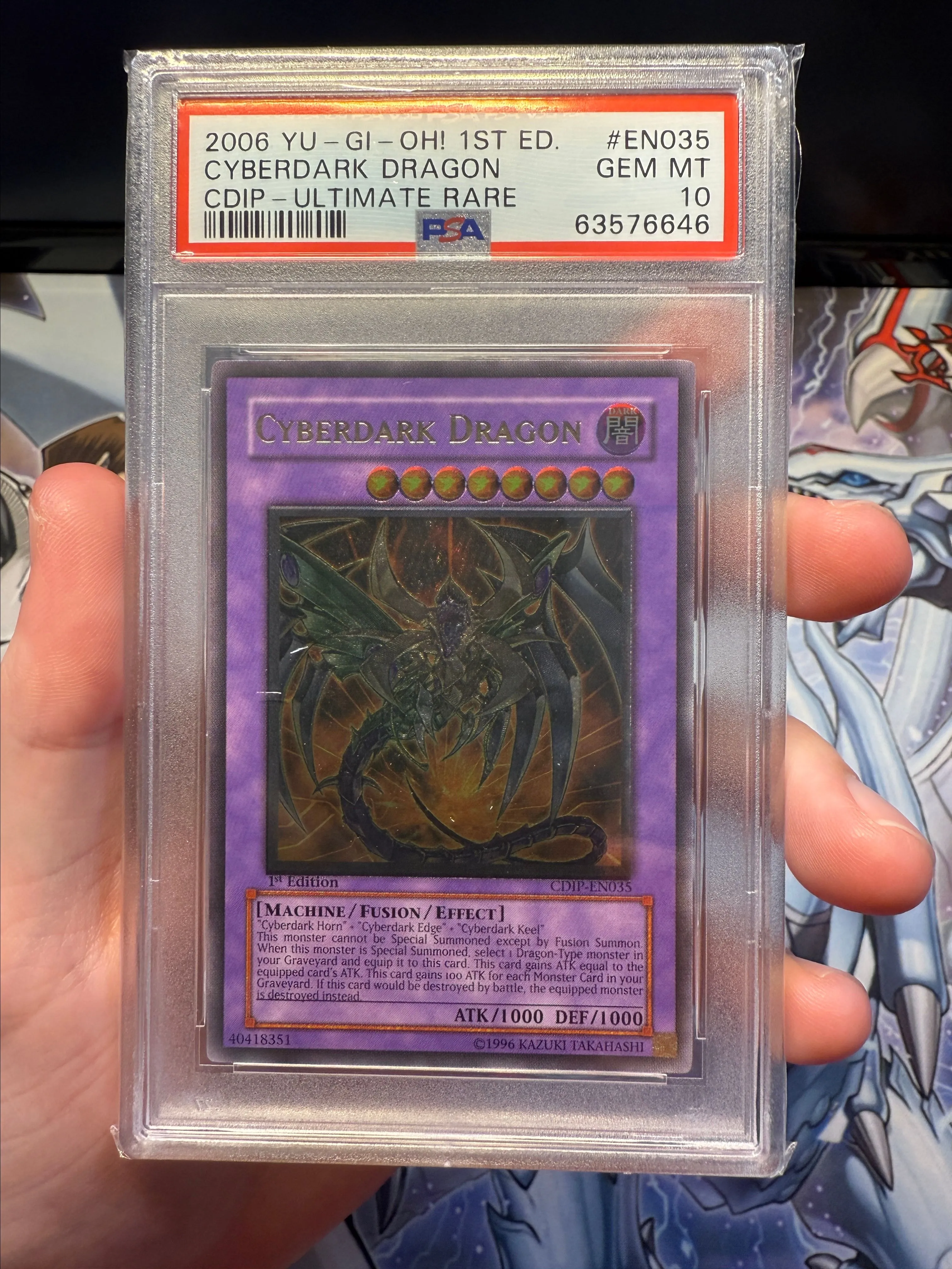 Product image for 2006 Yu-Gi-Oh! Cdip-Cyberdark Impact Cyberdark Dragon Cdip-Ultimate Rare PSA GEM MT 10
