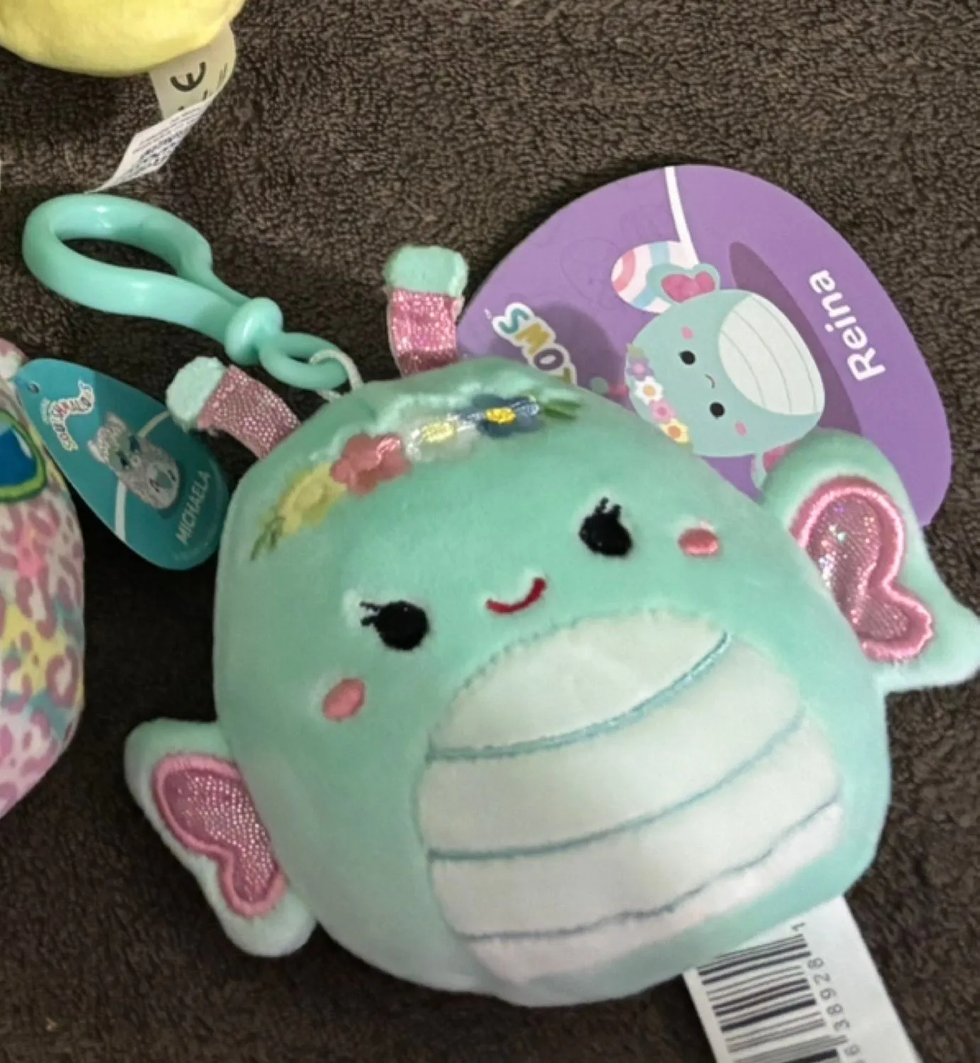Product image for Squishmallows Reina the butterfly 3.5" Mini Clip-On Keychain Plush NWT