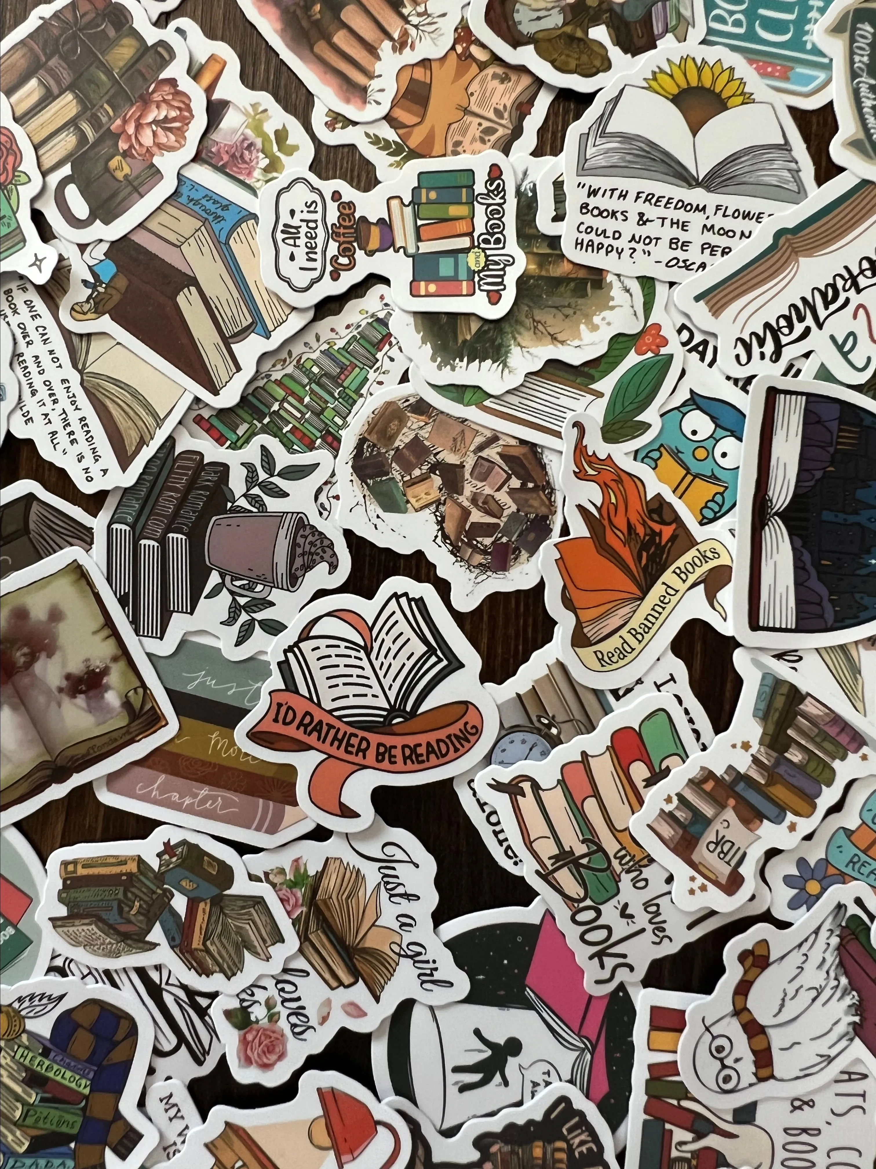 Product image for Pack of 10 Assorted Book Lover Stickers