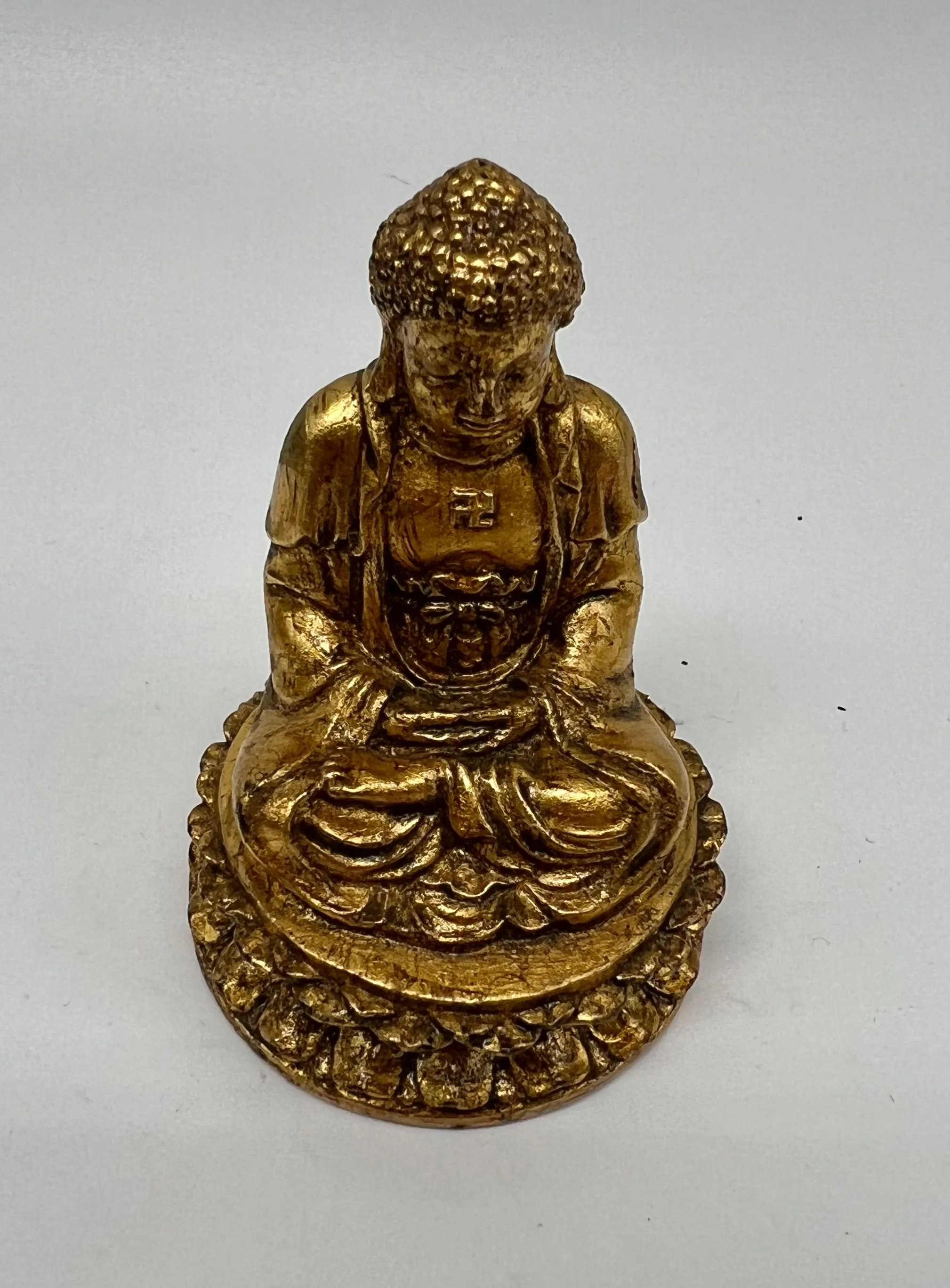 Product image for Top quality Dollhouse bright gold Buddha statue