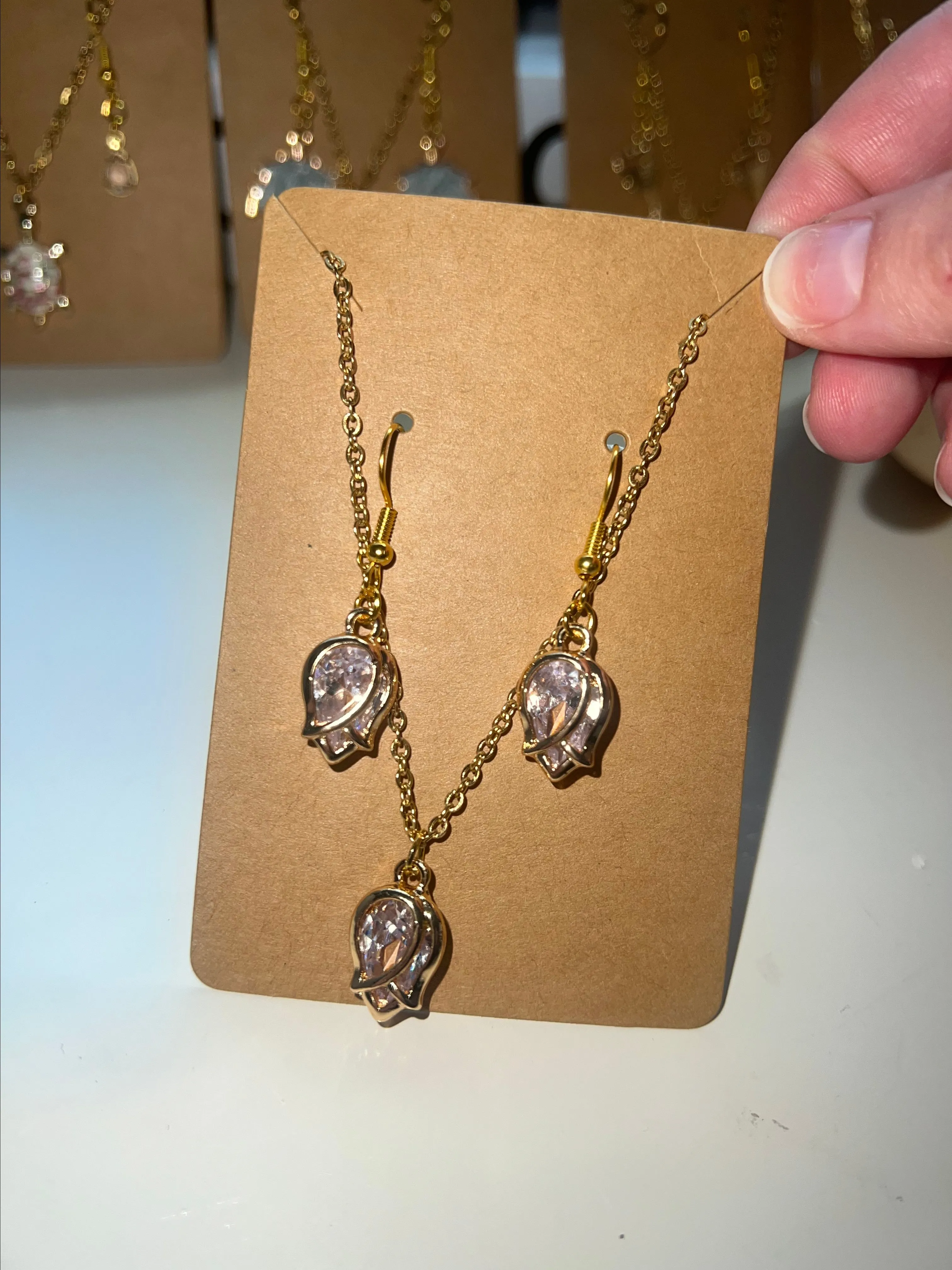 Product image for Flower Necklace & earring set #7