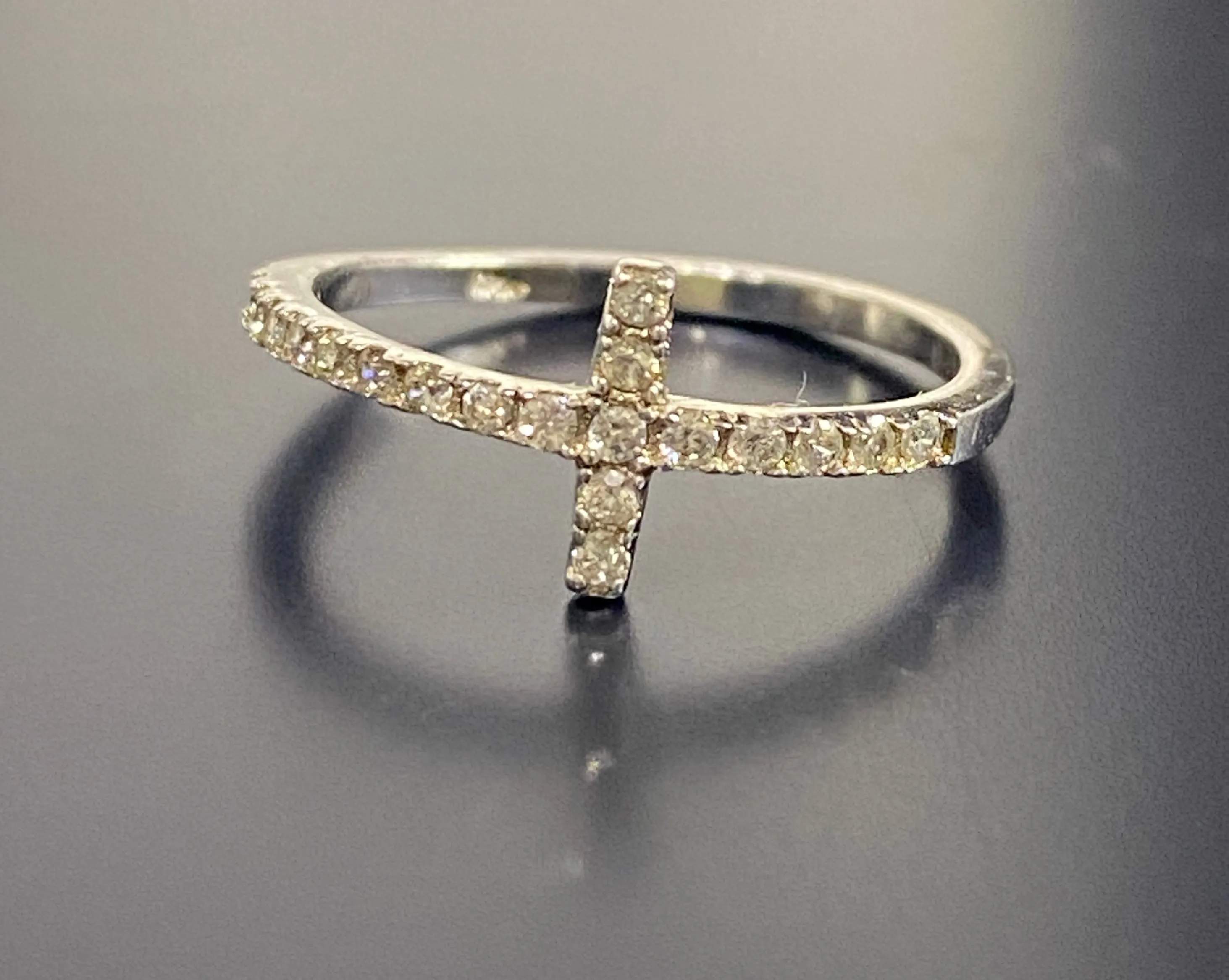 Product image for A929 Heavenly Sterling Silver 925 Sideways Cross Ring