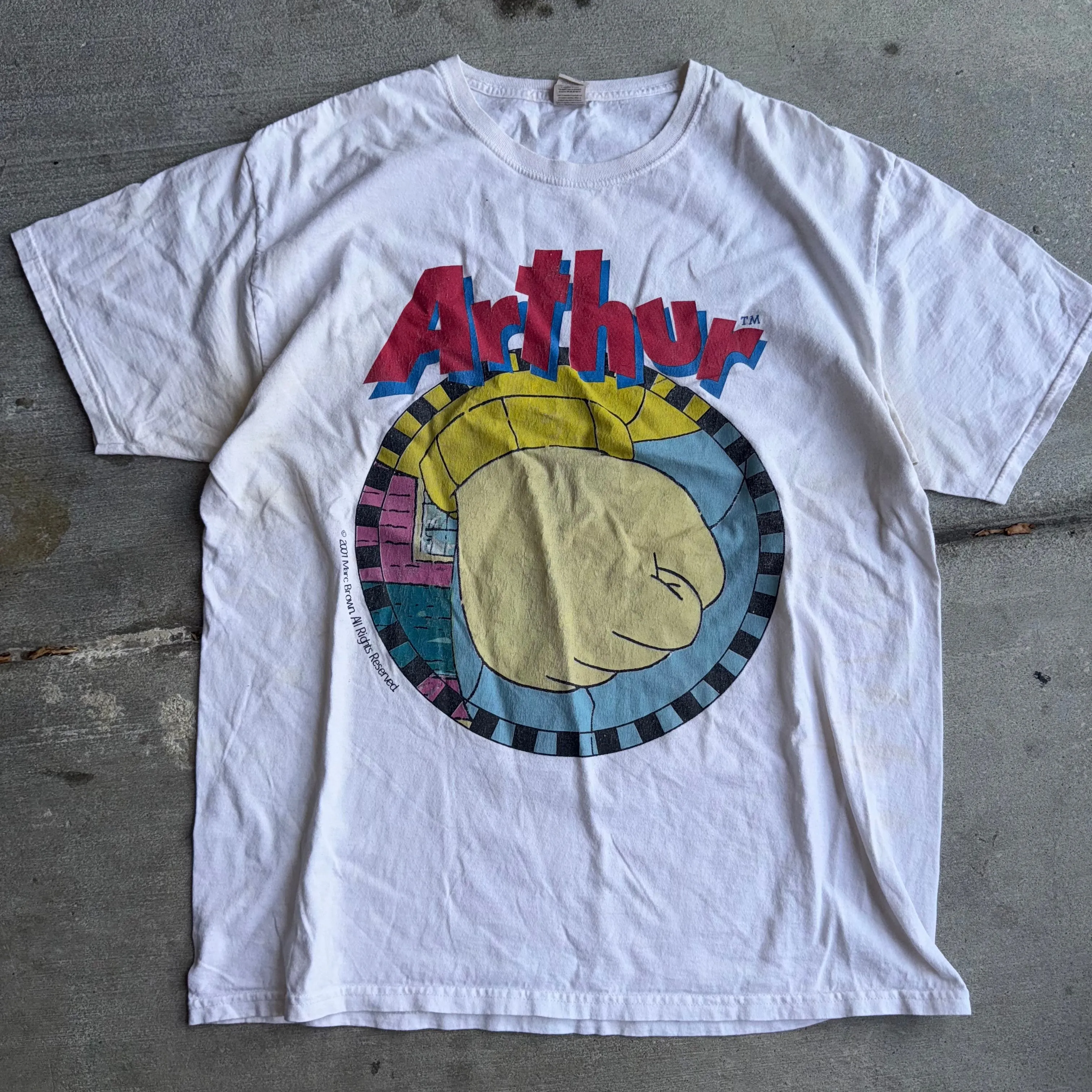 Product image for #36 Arthur Meme 2007 Vintage Y2K White Graphic Tee