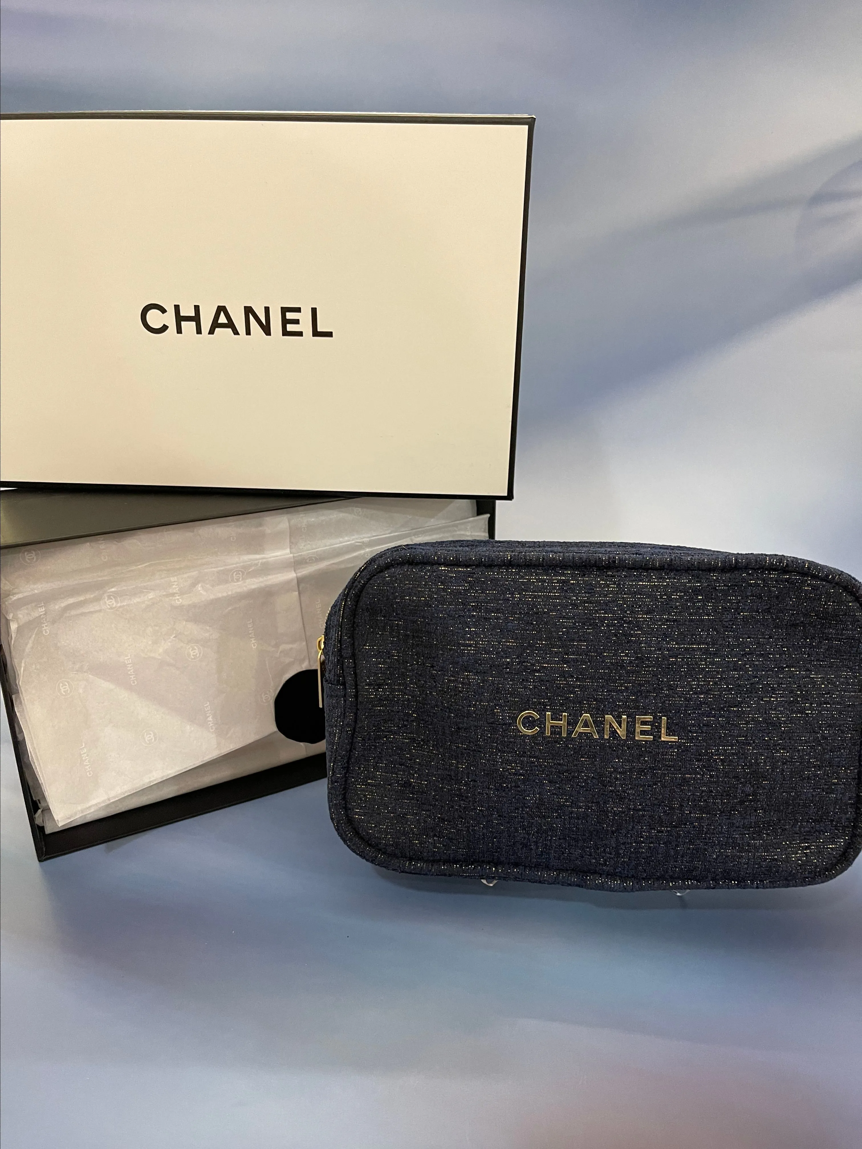 Product image for Chanel tweed Beaute pouch 💙