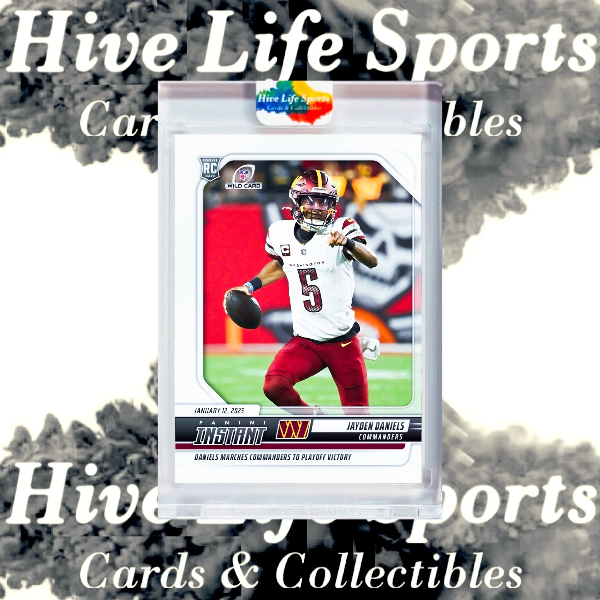 Product image for Jayden Daniels 2024 Panini Instant NFL RC /3853 #264 Commanders w/ HLS One Touch