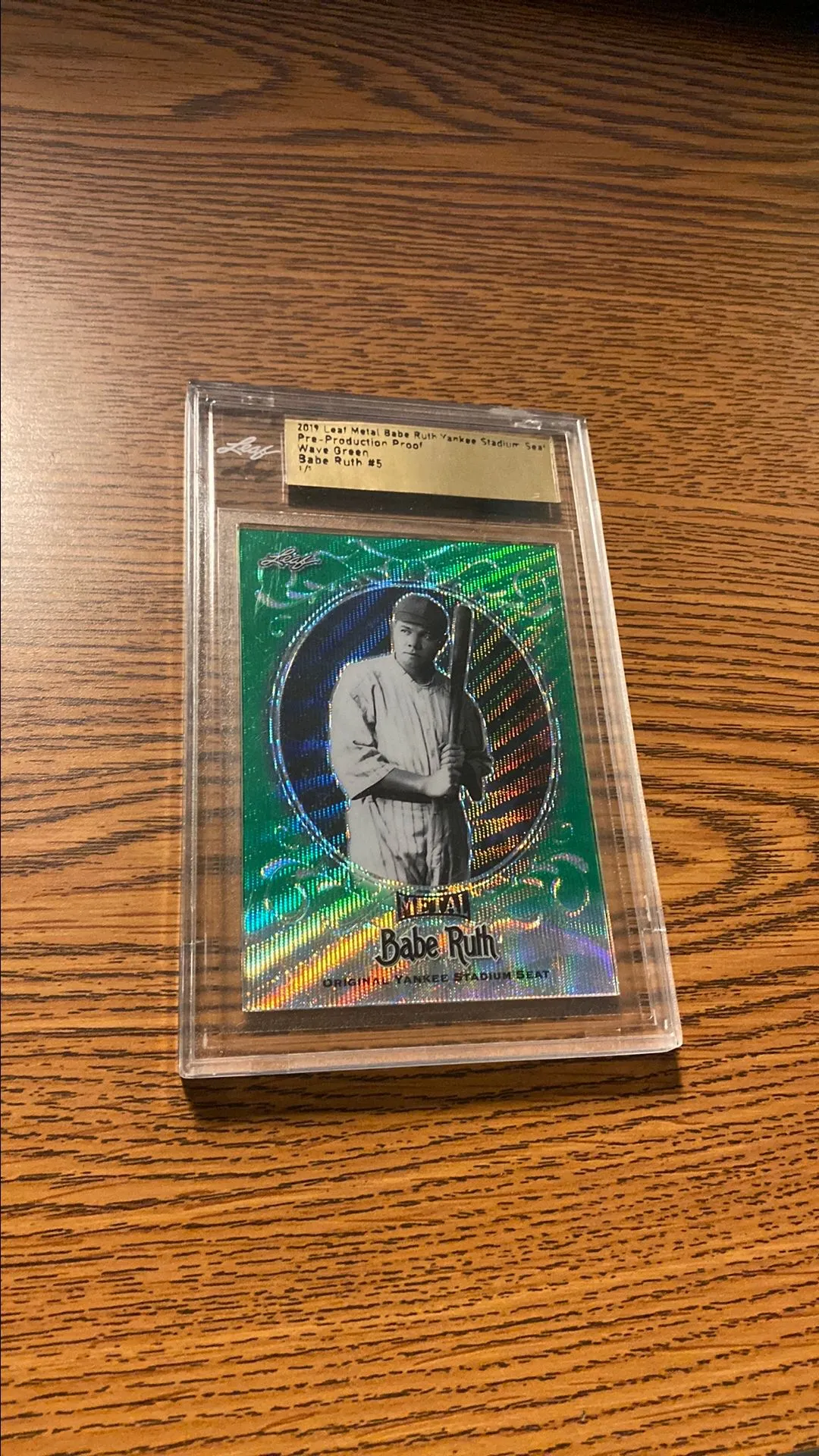 Product image for Babe Ruth 1/1 Wave Green Pre Production Proof 2019 New York Yankees