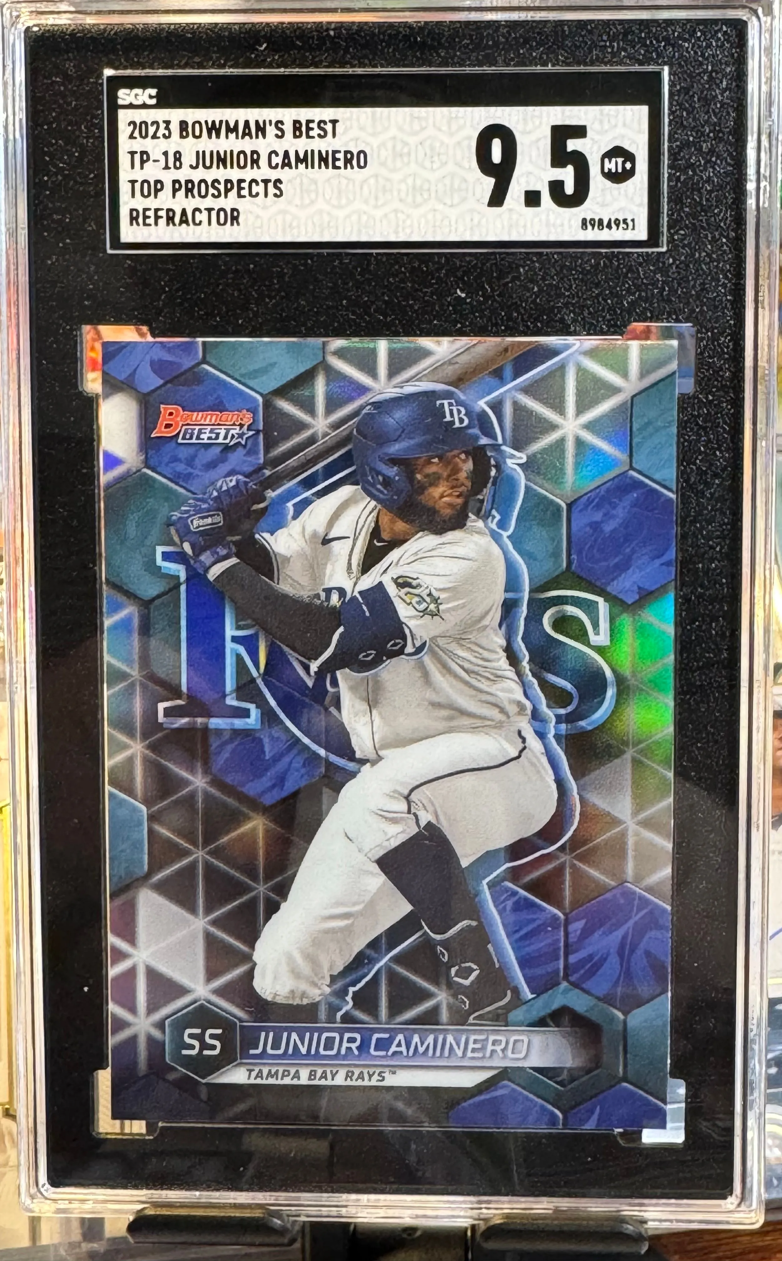 Product image for 2023 Bowman'S Best Junior Caminero SGC Top Prospects Refractor 9.5
