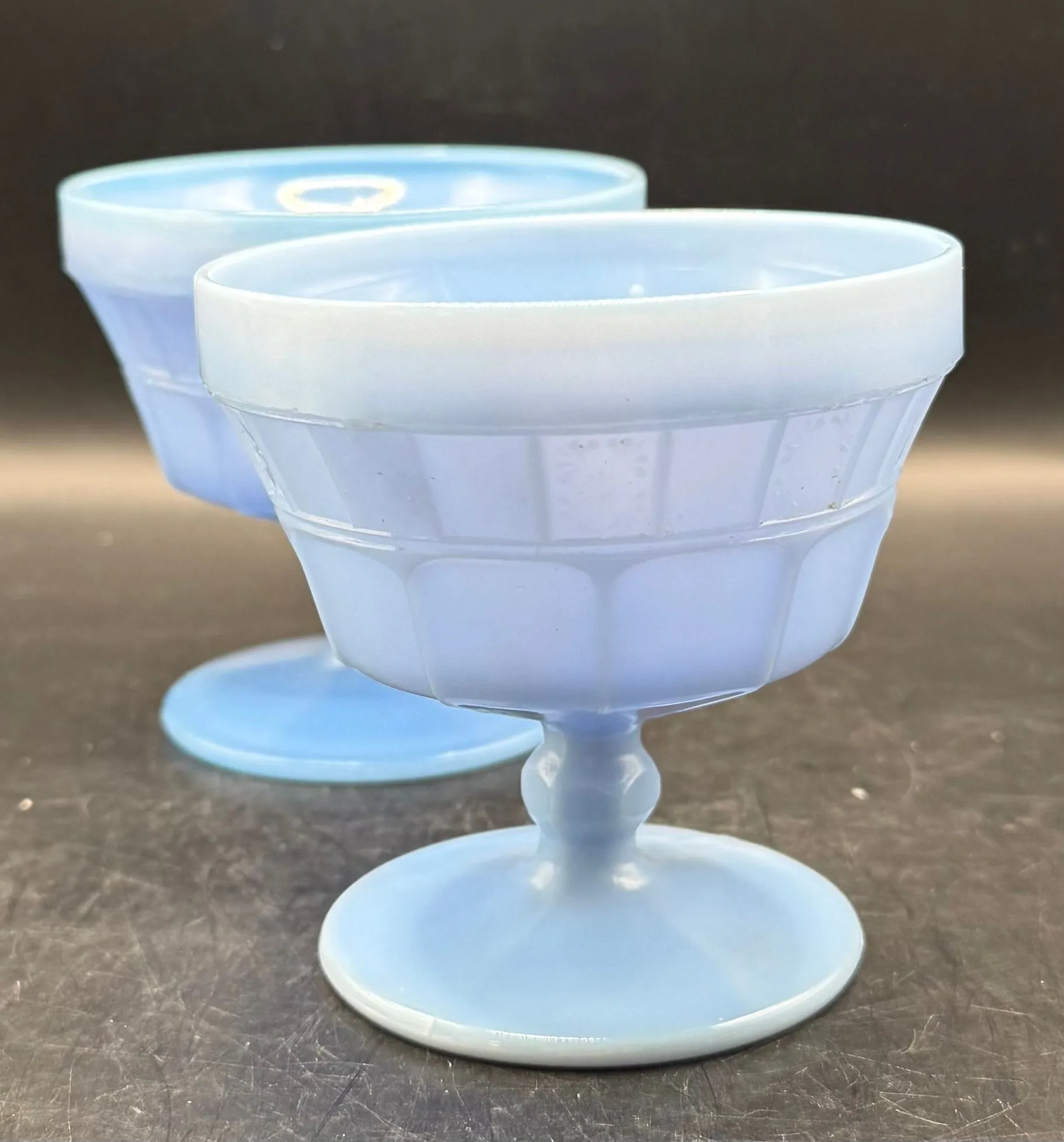 Product image for G51  Vintage Jeanette Glass Doric Delphine Blue Sherbet Cup