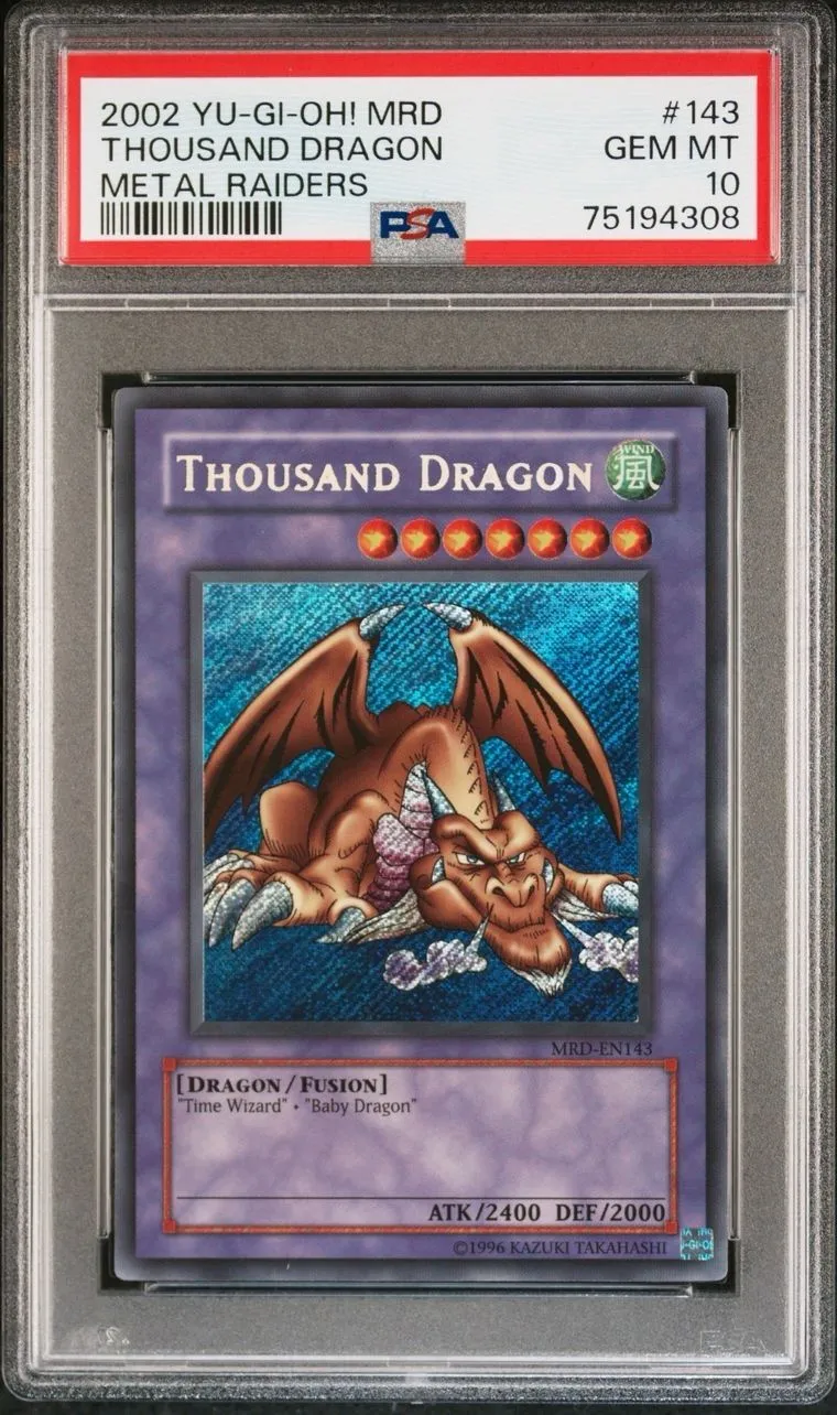 Product image for PSA 10 Yu-Gi-Oh! 2002 Thousand Dragon MRD Metal Raiders 