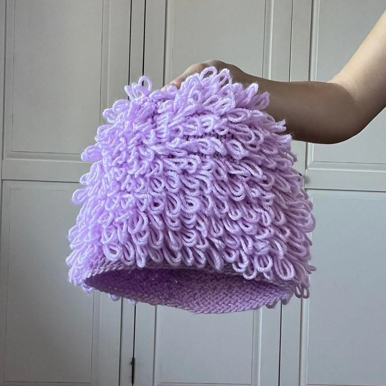 Product image for Purple sparkly beanie
