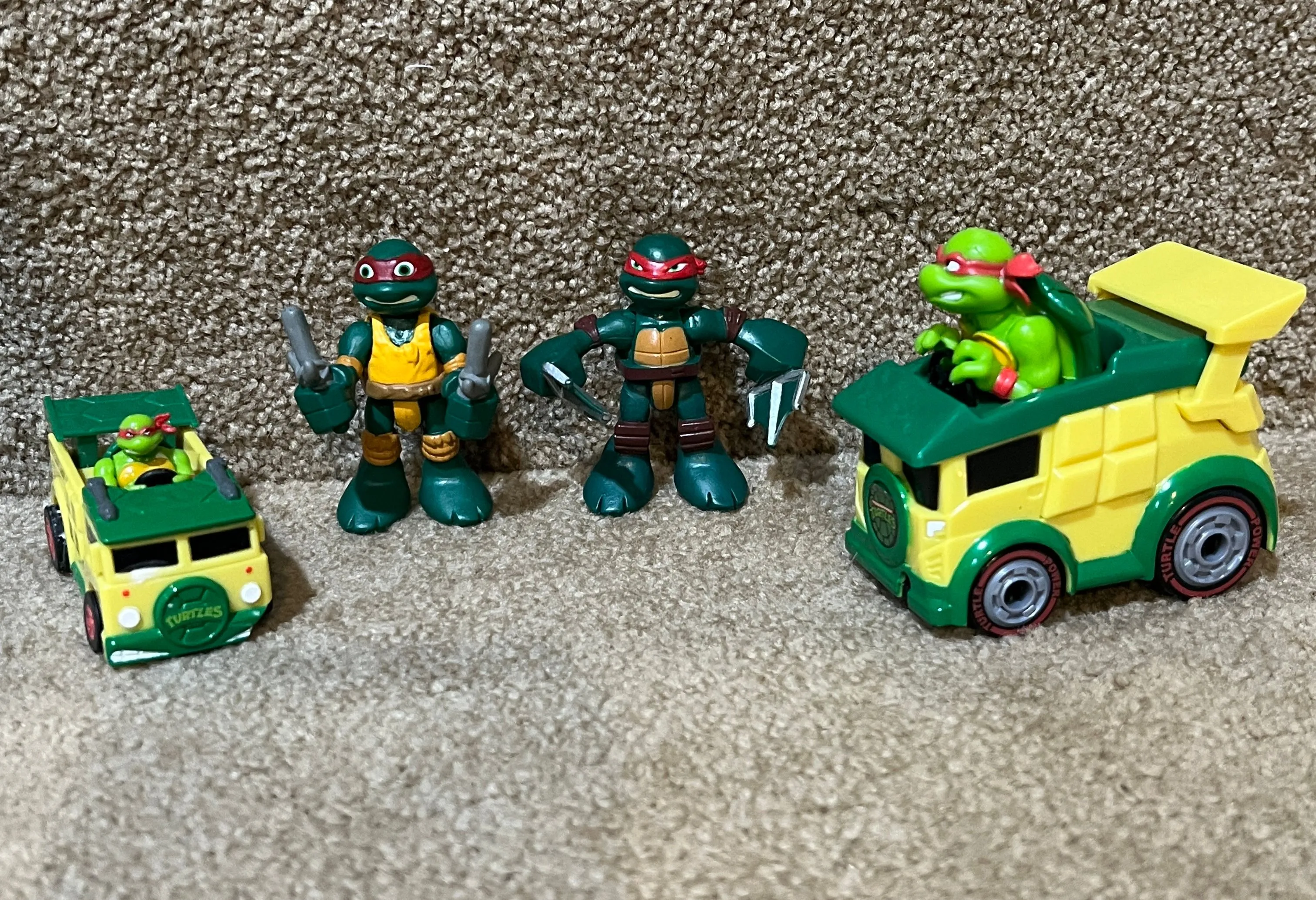 Product image for TMNT Teenage Mutant Ninja Turtles imaginext figures & Cars lot of 4