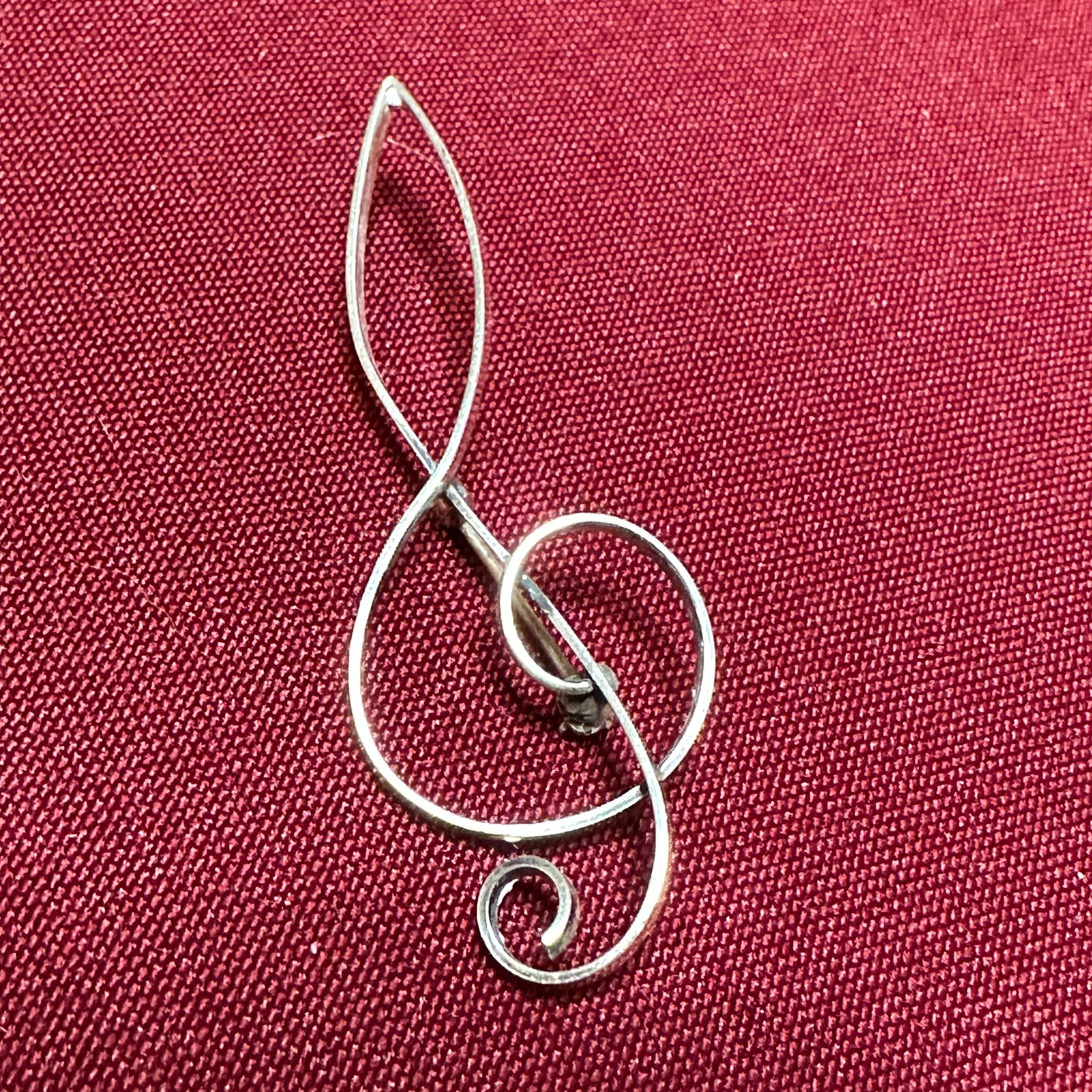 Product image for Sterlng Music Clef Brooch