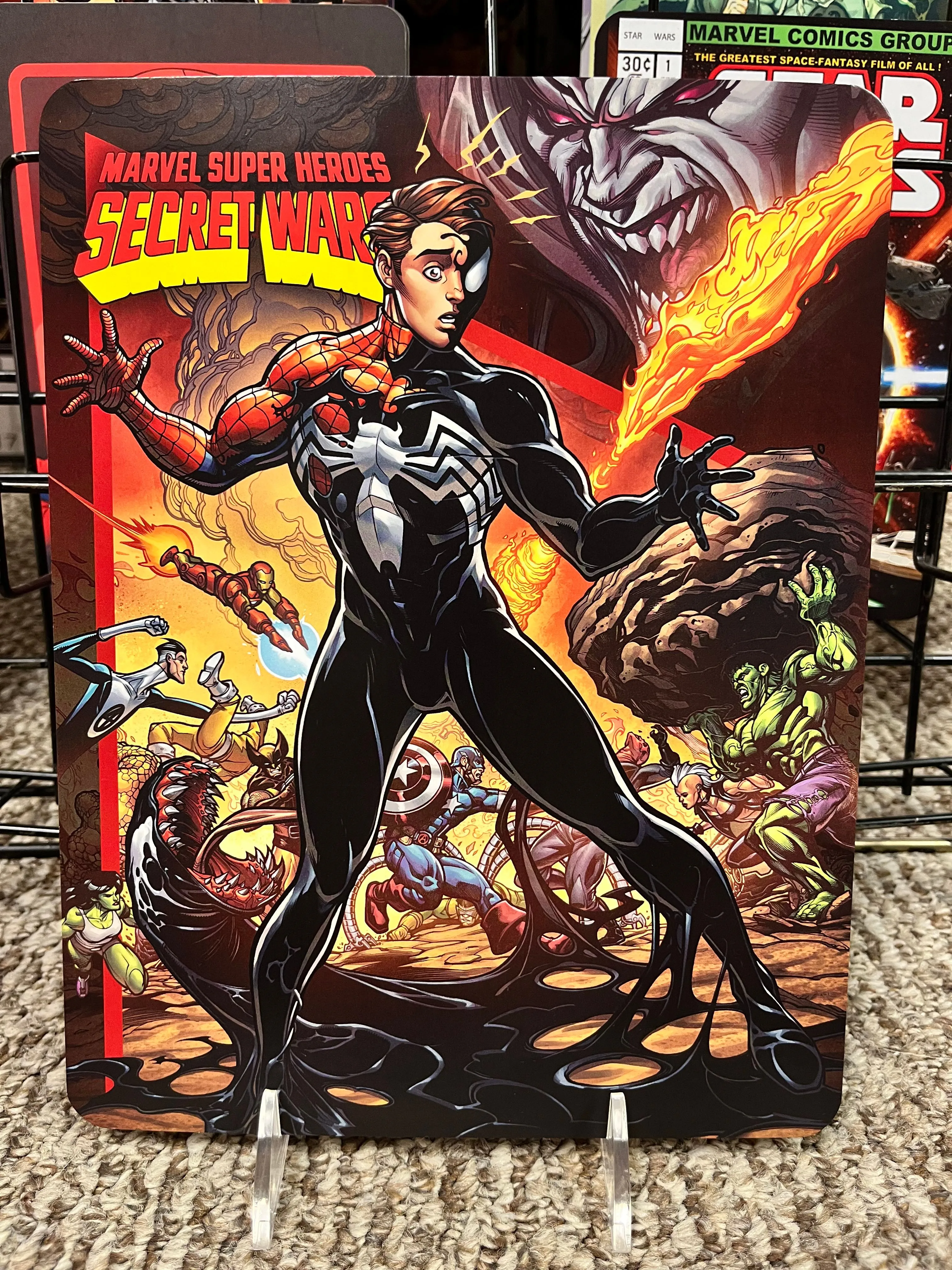 Product image for SECRET WARS #8: COVER RECREATION BY CHAD HARDIN / TOY DISPLAY Size: 8.5" x 11"