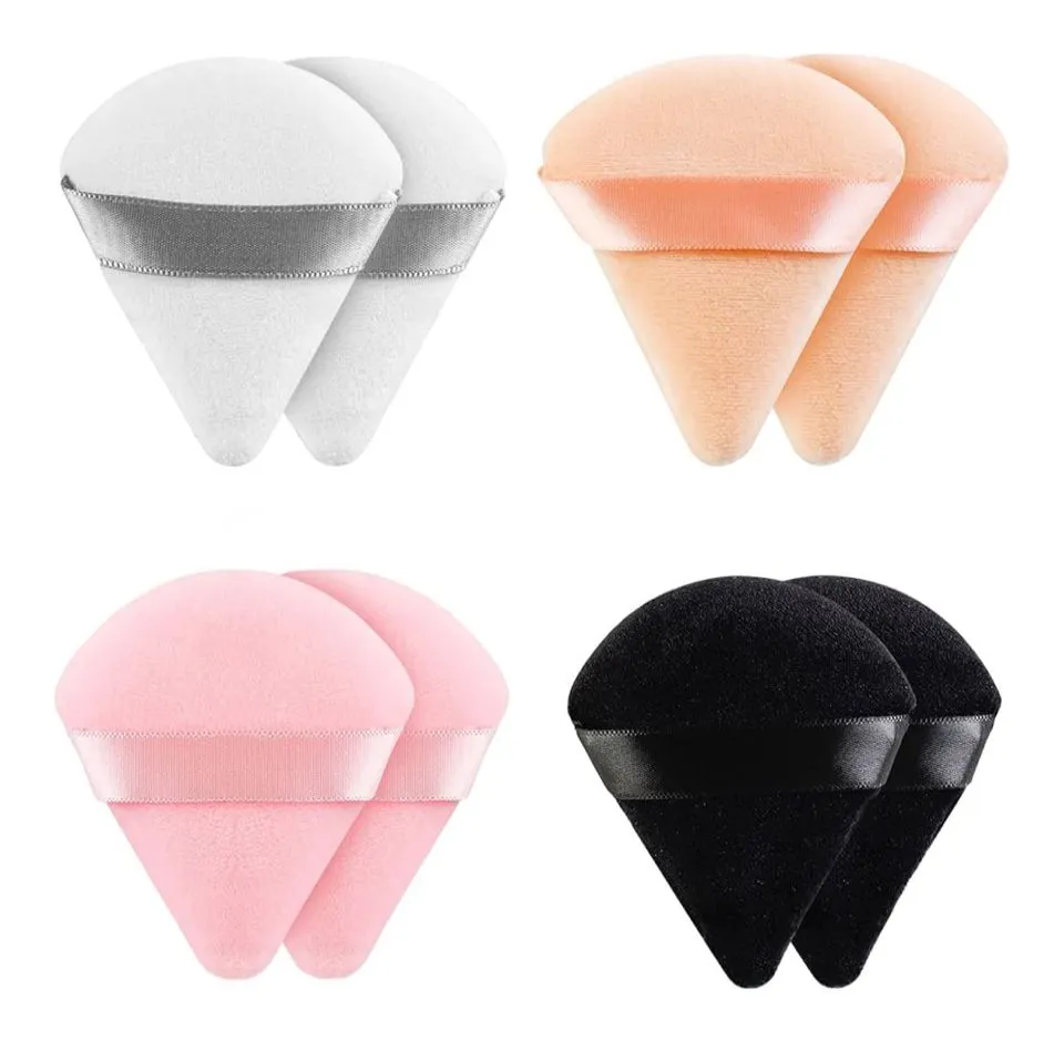 Product image for 8-Piece Triangle Powder Puff Set – Soft Velour Makeup Blenders for Face and Foundation
