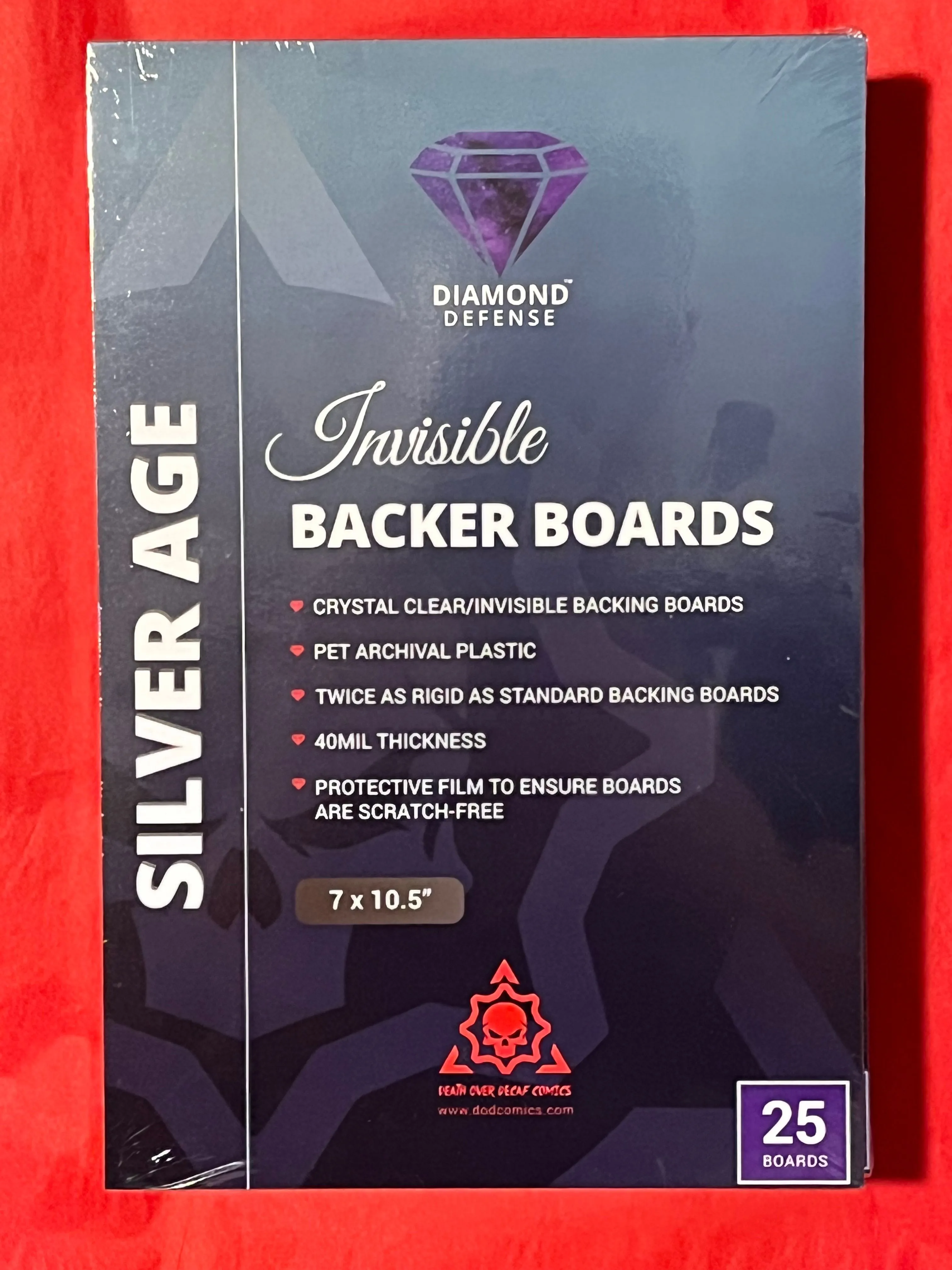 Product image for Crystal clear backing boards silver age by Diamond Defense