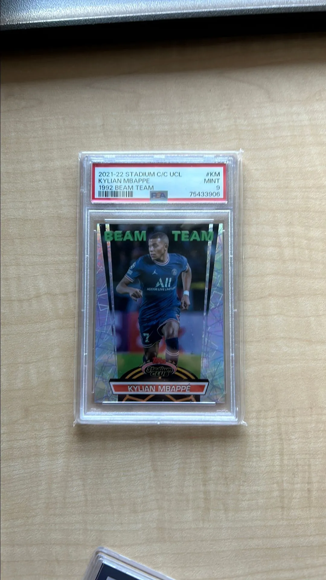 Product image for 2021-22 Topps Stadium Club Chrome Uefa Champions League 1992 Beam Team Kylian Mbappe 1992 Beam Team