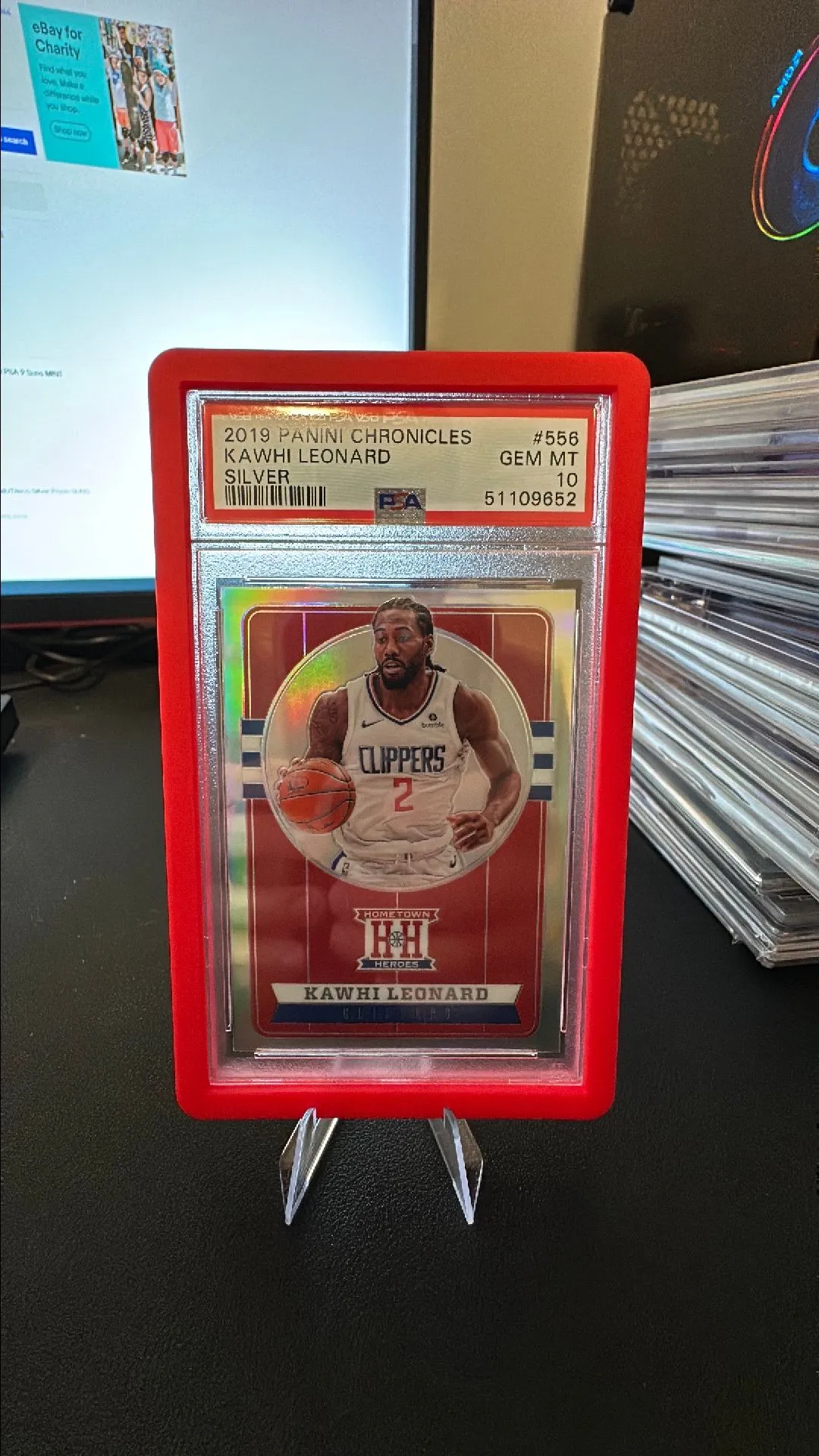 Product image for 2019 Panini Chronicles Kawhi Leonard 556 Silver PSA GEM MT 10