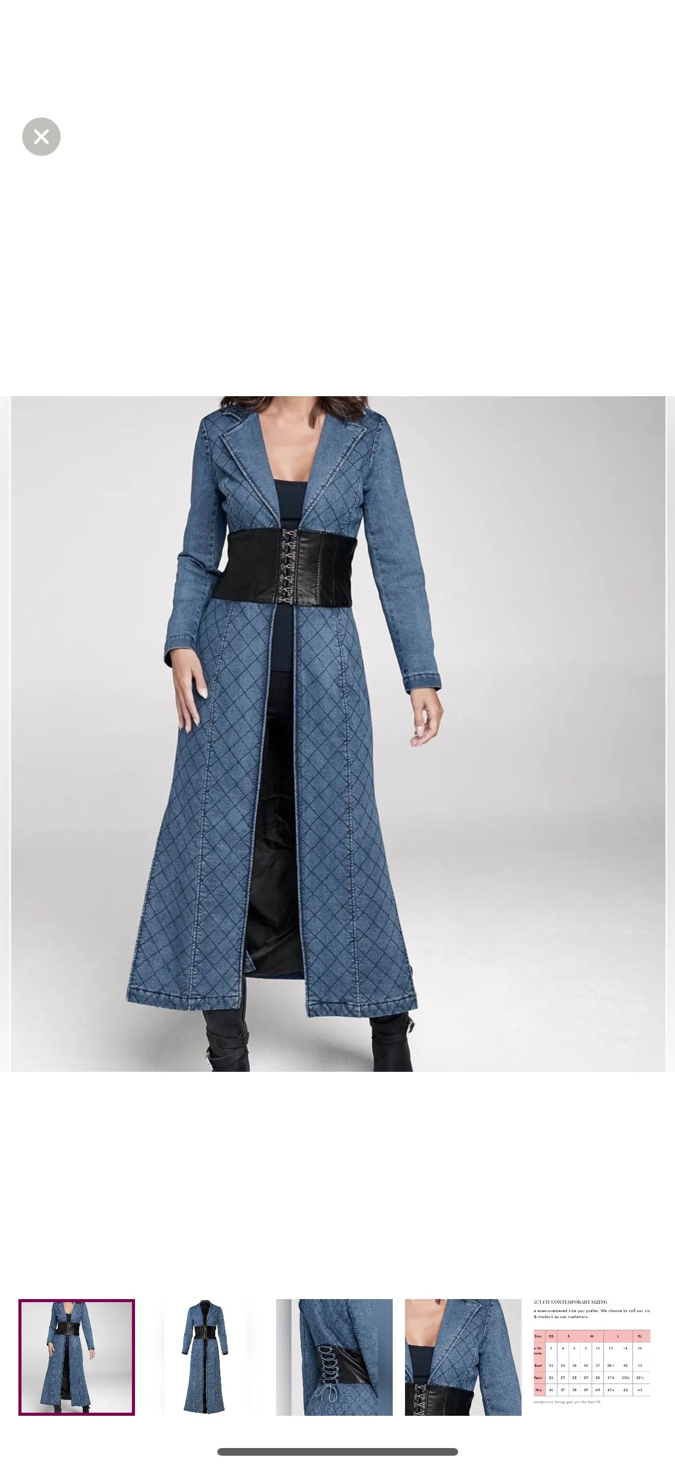 Product image for Quilted Jean Coat With Faux-Leather Detail absolutely gorgeous sizes M and L new