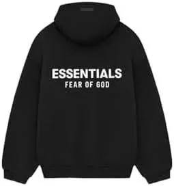 Product image for ESSENTIALS NYLON FLEECE HOODIE BLACK