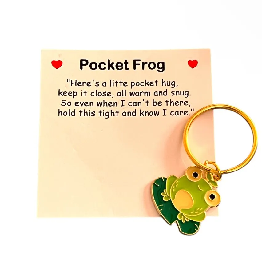 Product image for 000 1 (one) BLOOP Key Ring Pocket Frog with Card Bag Charm