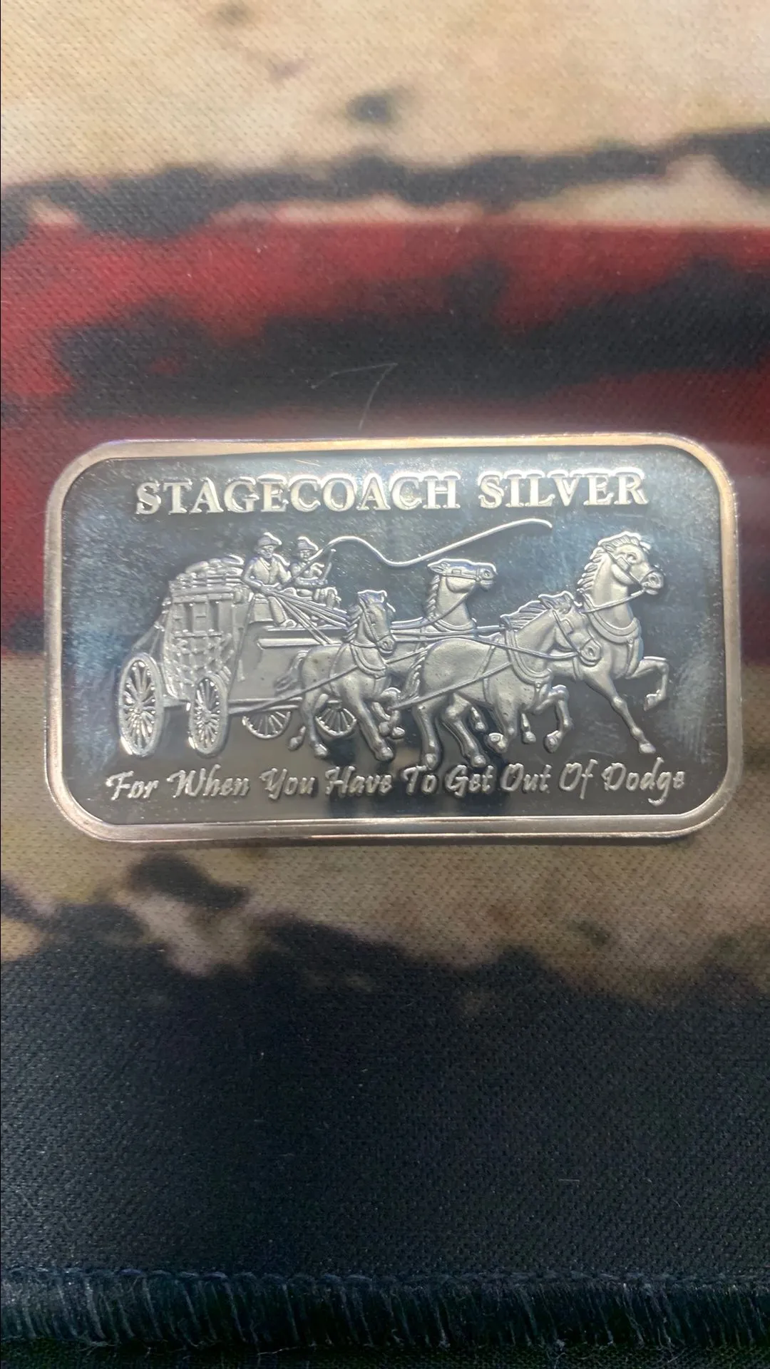Product image for 1970's 1 oz Silver Bar - Stagecoach (Fractional)bar 1 oz .999 silver