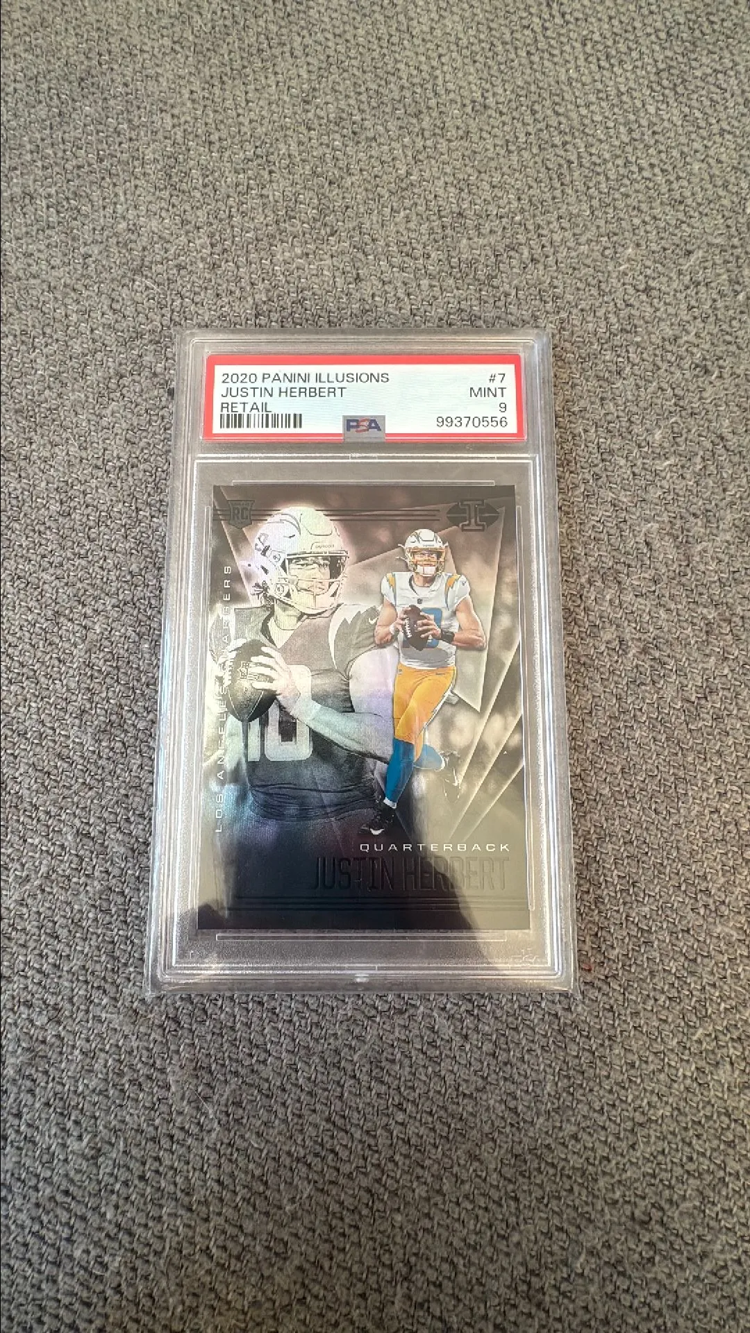 Product image for 2020 Panini Illusions Justin Herbert 7 Retail PSA MINT 9