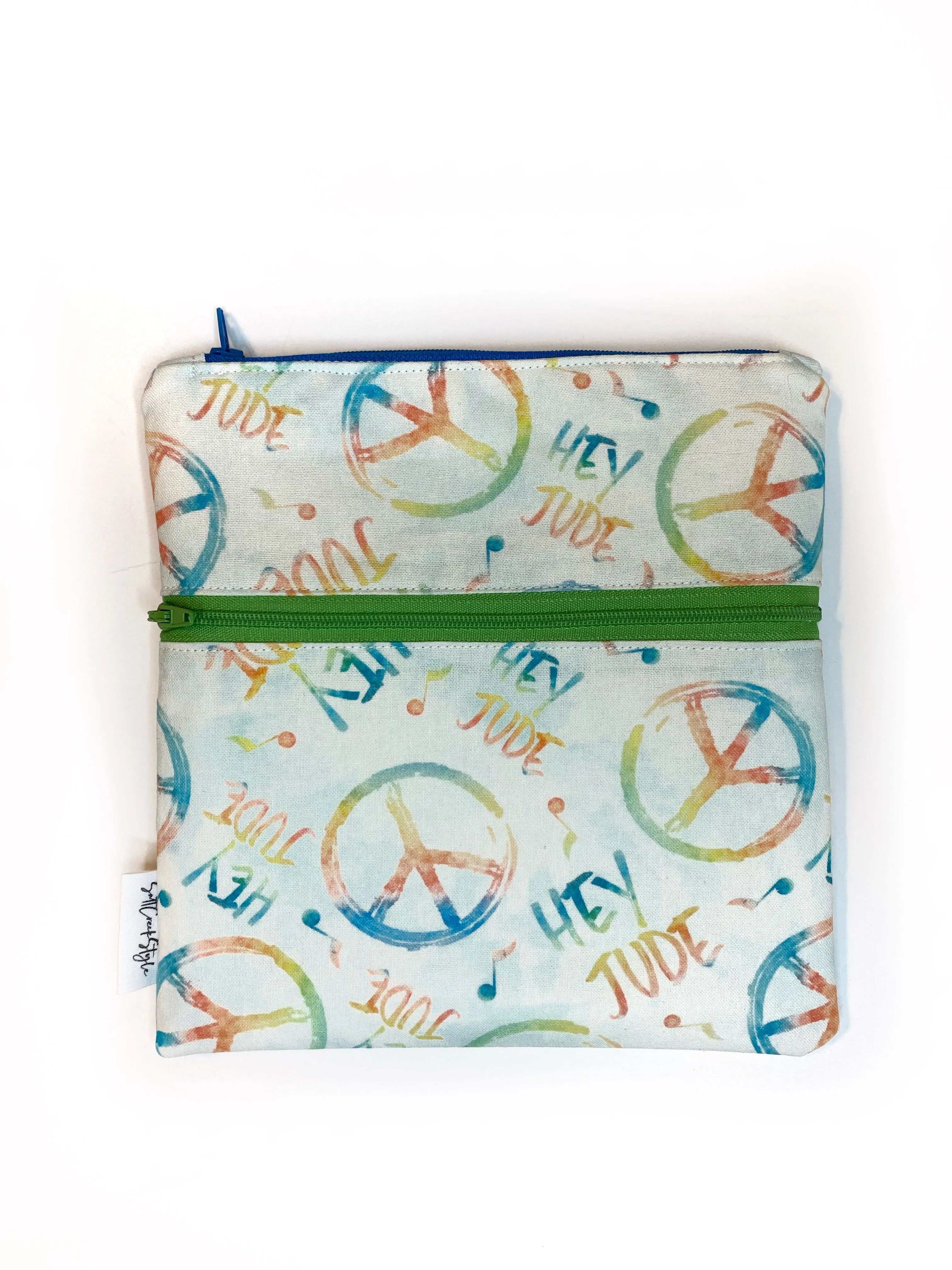 Product image for Double Zipper Pouch Peace Sign Print