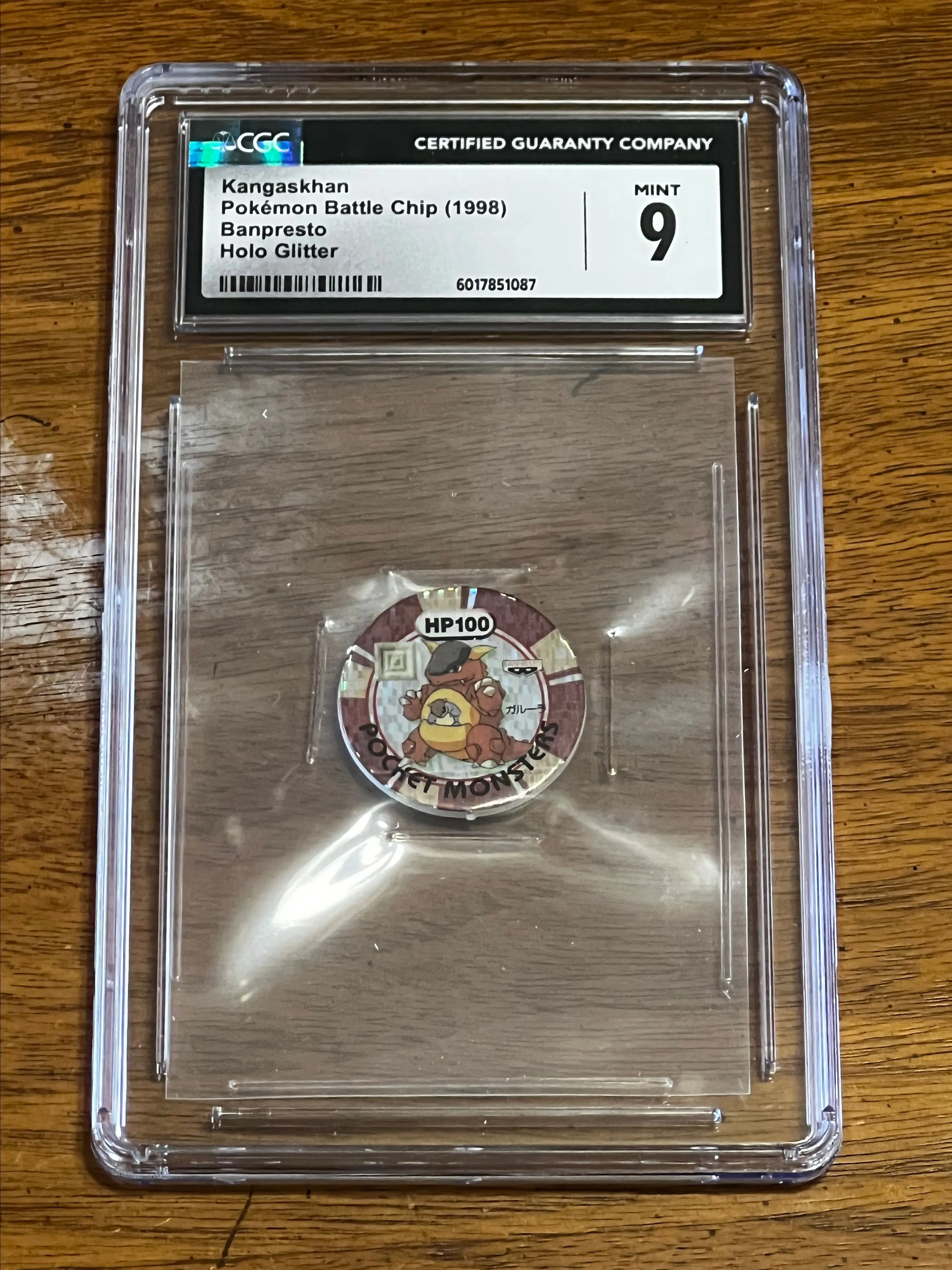 Product image for SLAB - CGC9 Kangaskhan 1998 Banpresto Glitter Holo Battle Chip Coin POP1