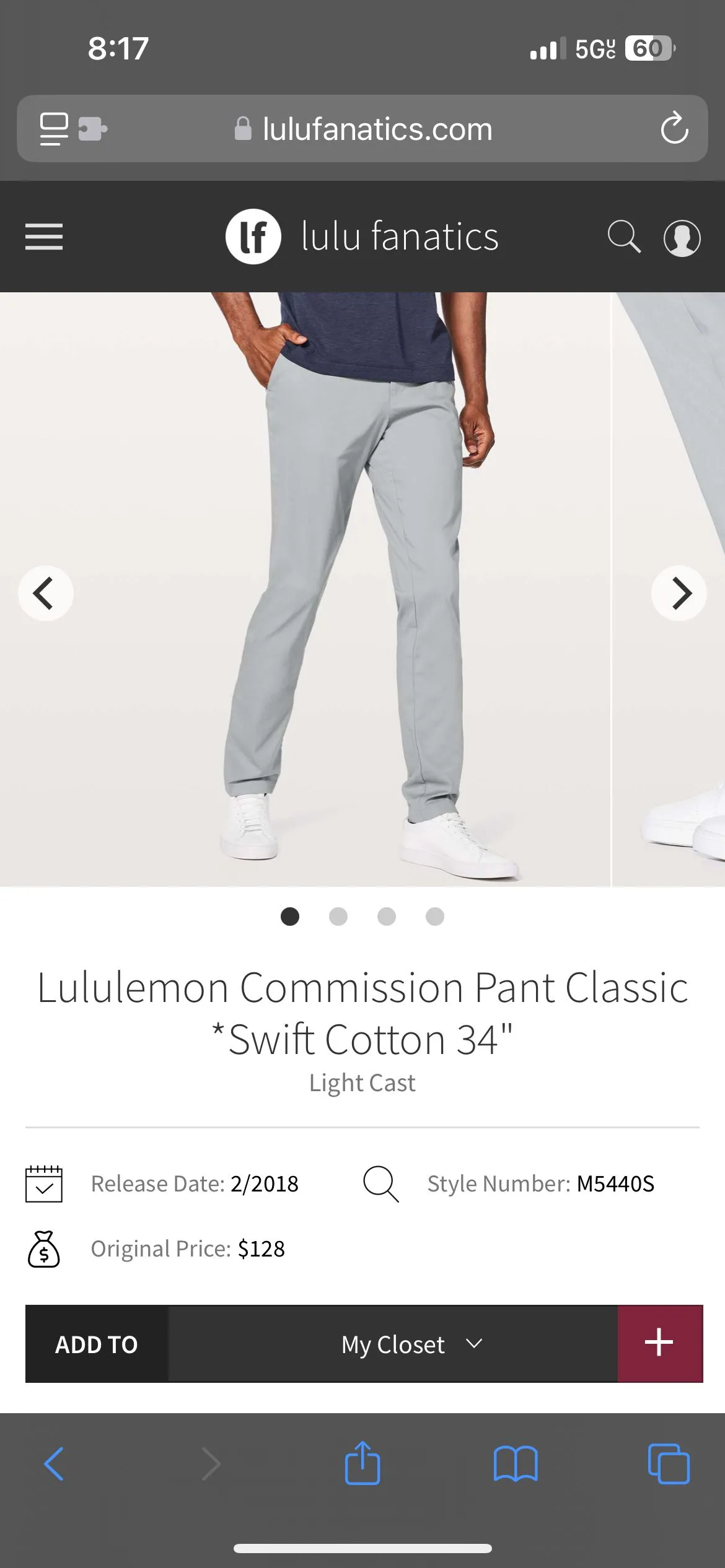 Product image for 38 NWOT! Lululemon men's commission pant 34"
