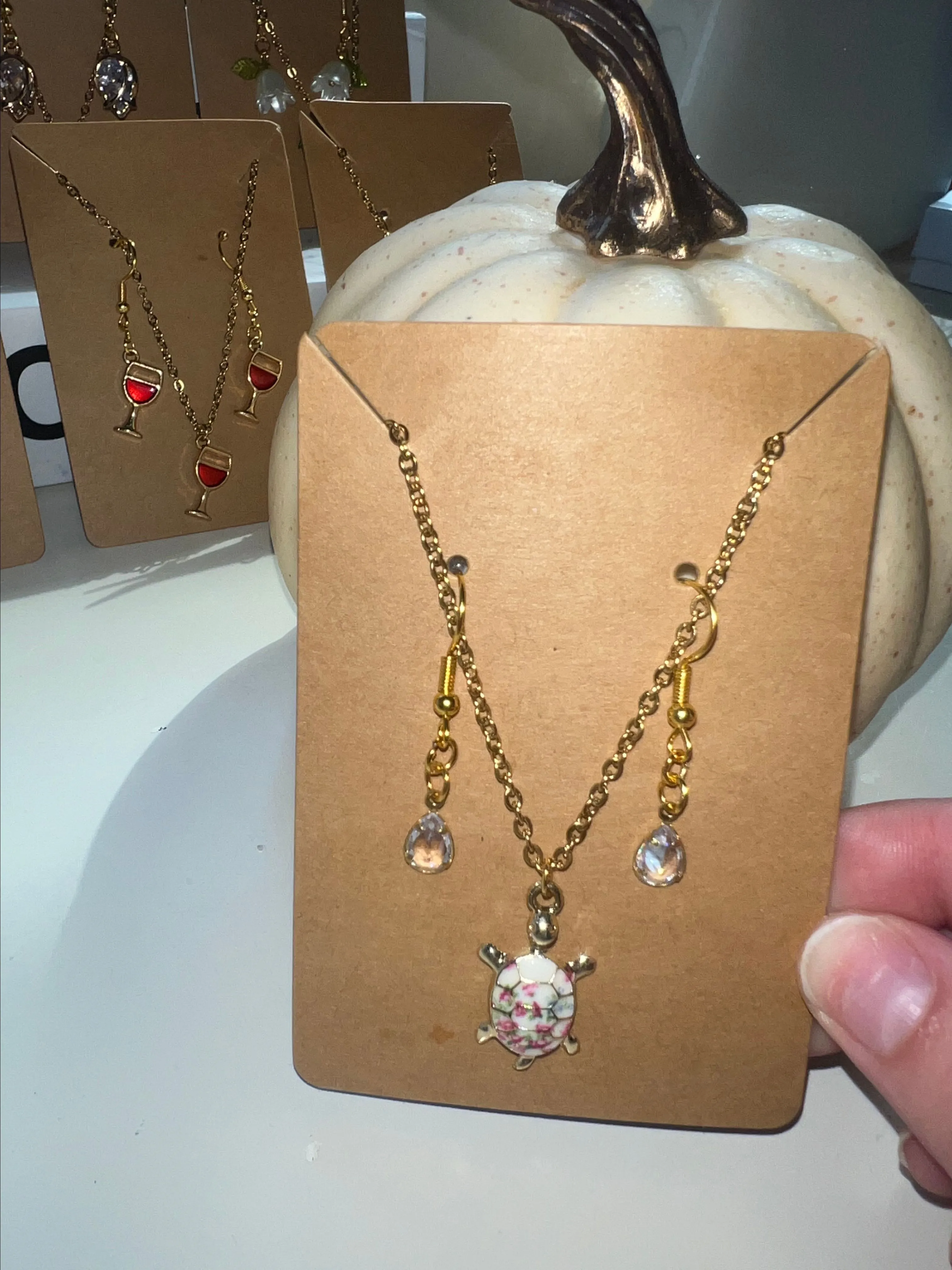 Product image for Turtle Necklace & earring set #12