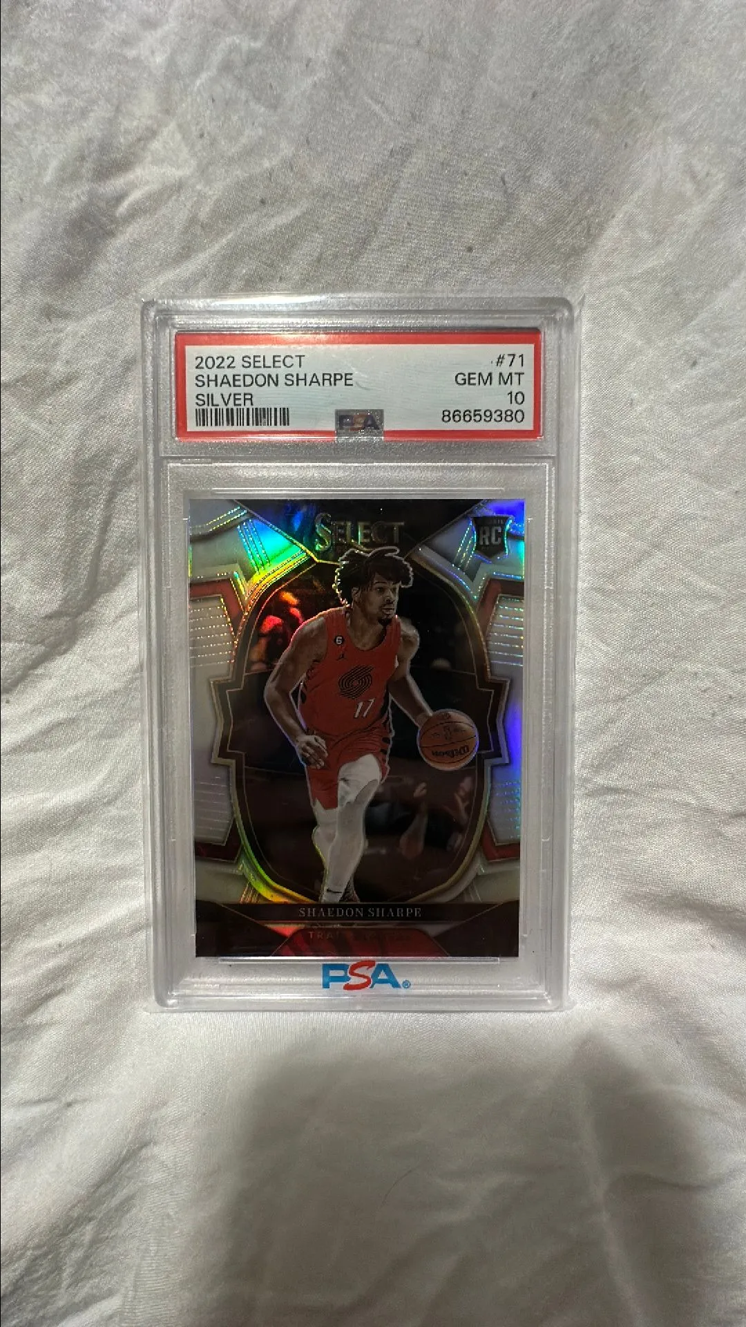 Product image for 2022 Panini Select Shaedon Sharpe 71 Silver PSA GEM MT 10