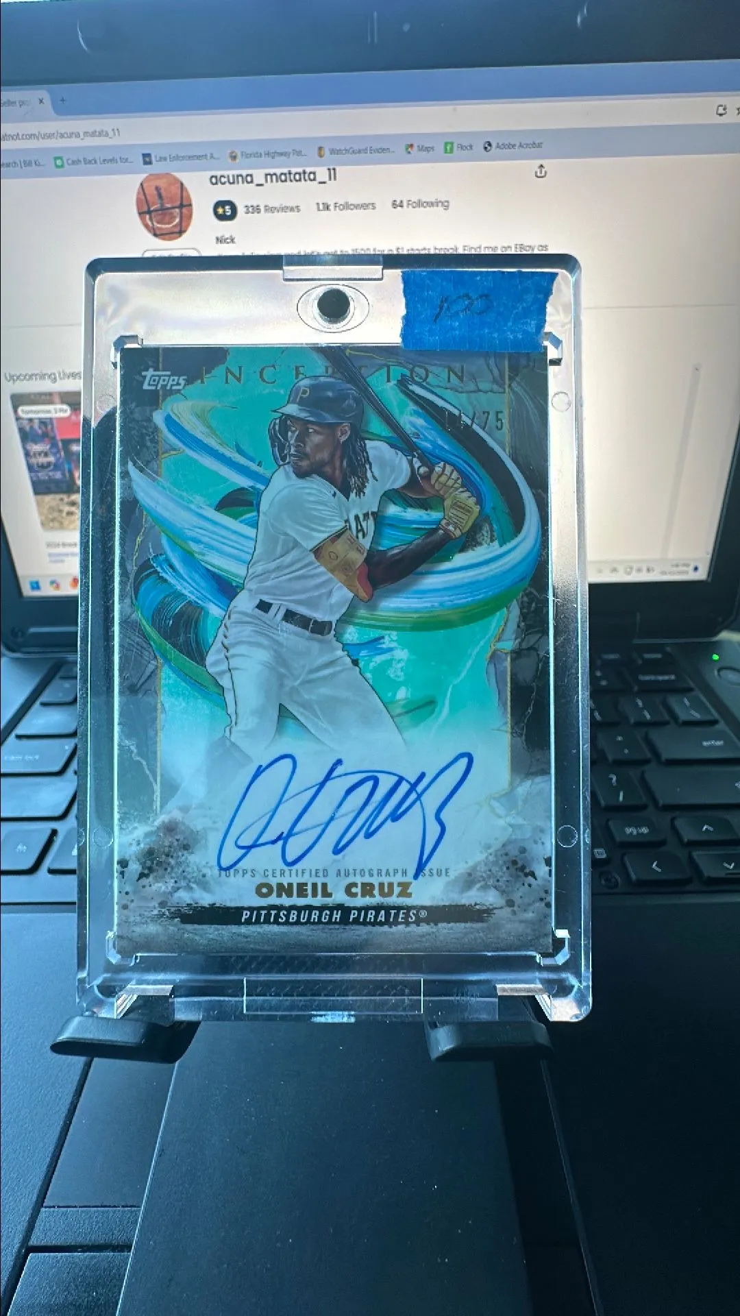 Product image for 2023 topps inception base rookie and emerging stars aqua oneil cruz 14/75