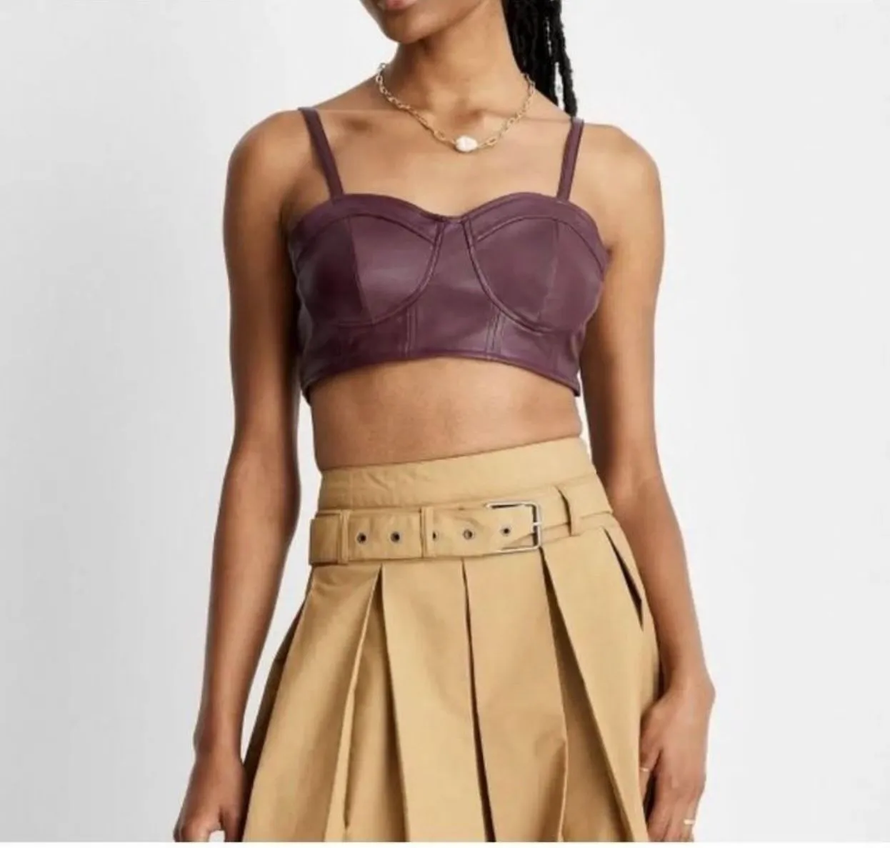 Product image for NWT - Faux Leather Crop Bra