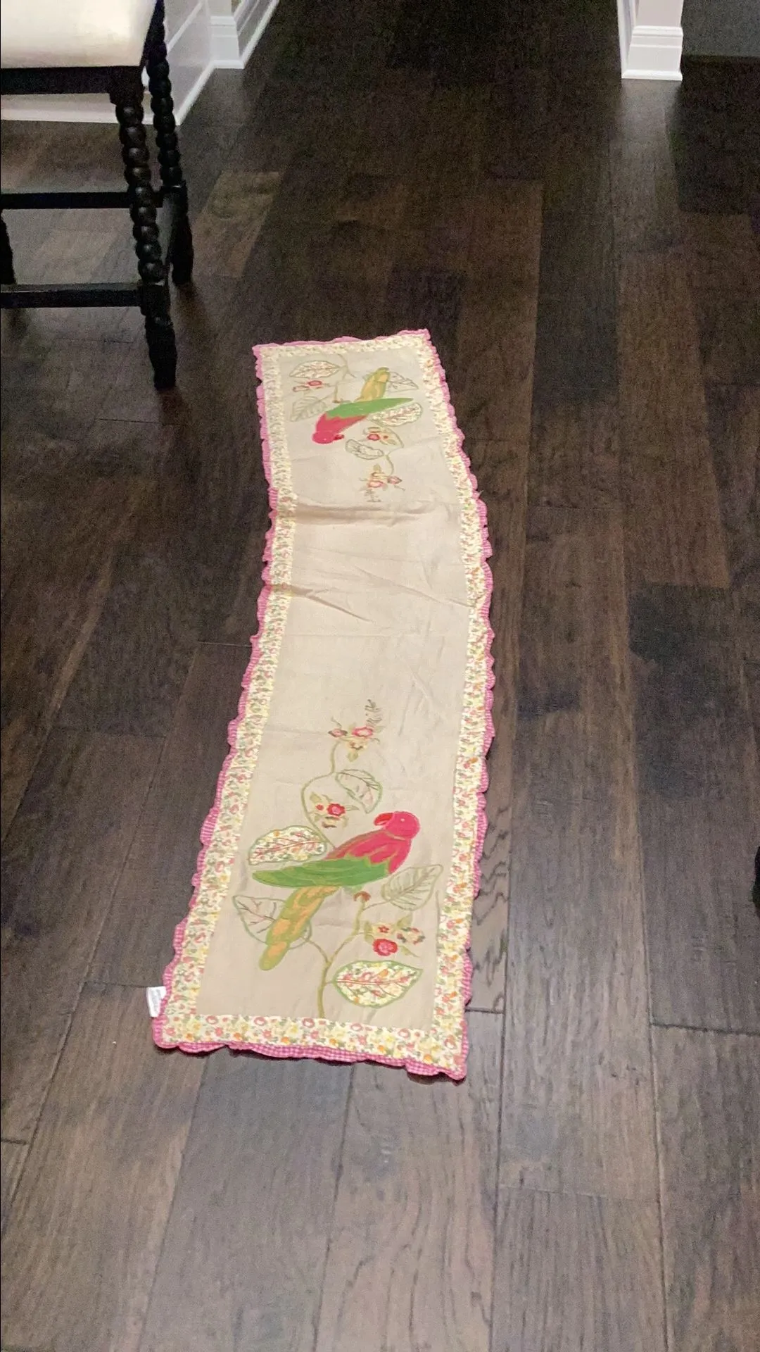 Product image for Pier 1 table runner with floral and embroidery 72" x 14"