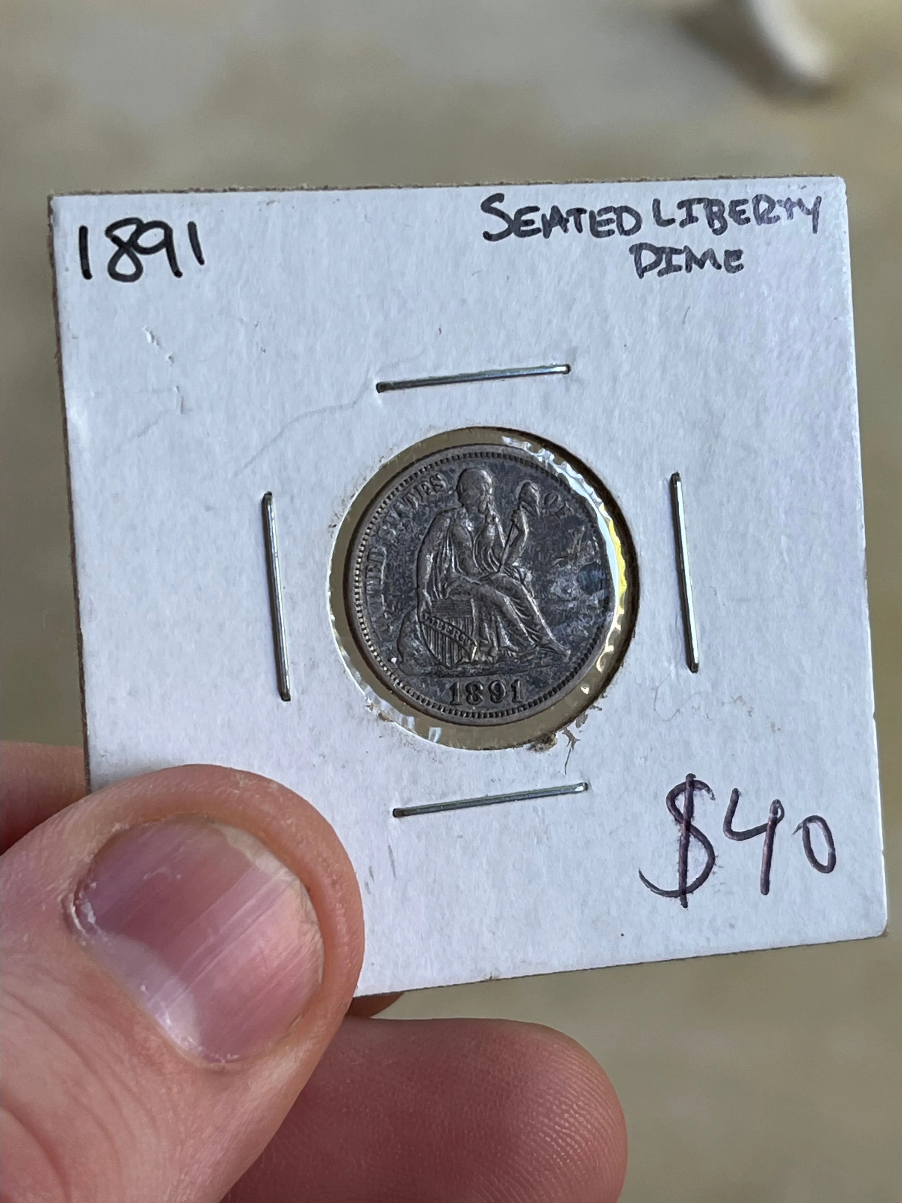 Product image for 1891 Seated Liberty Dime