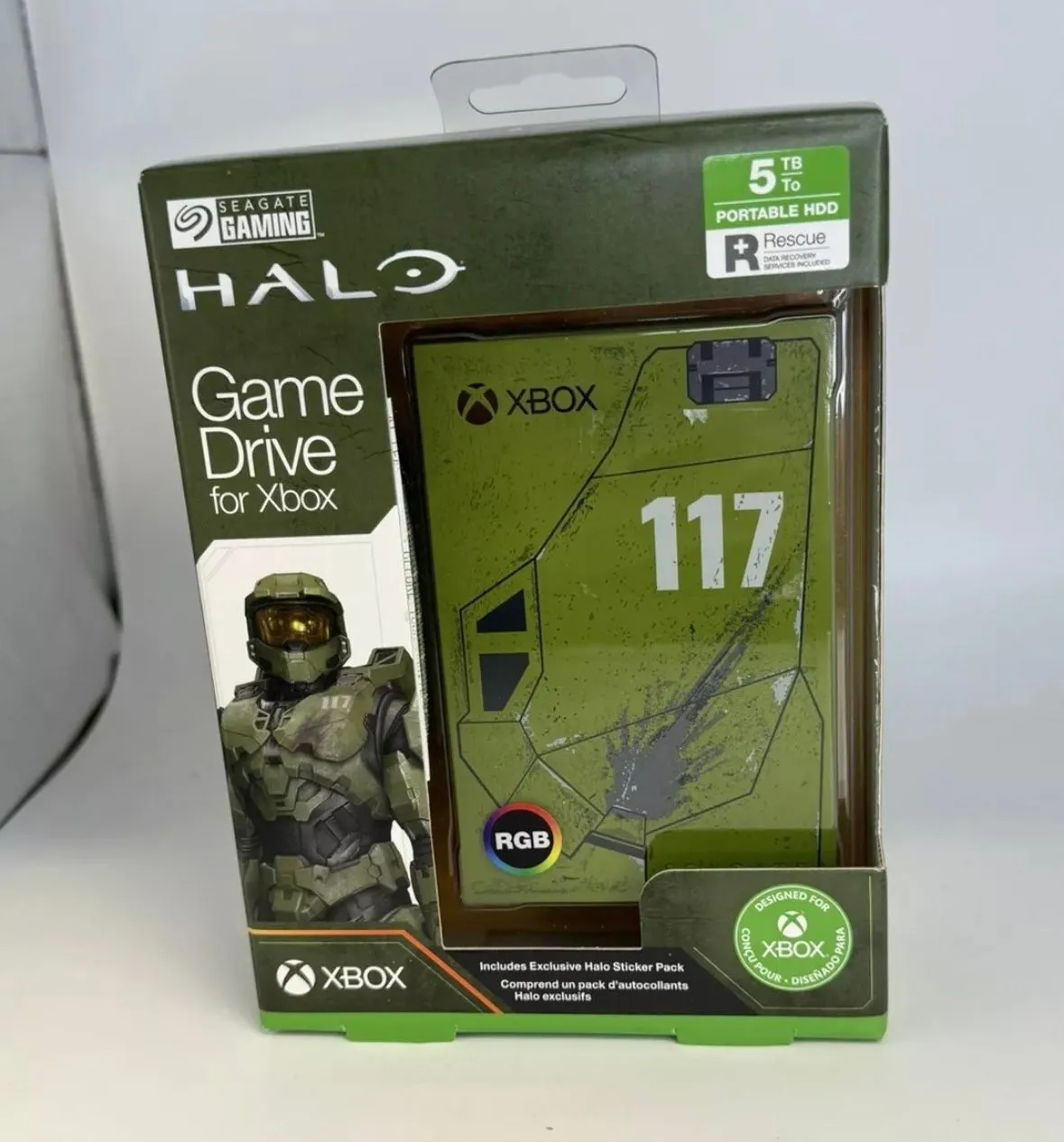 Product image for Seagate Halo Infinite Special Edition 5TB Game Drive for Microsoft Xbox Sealed!