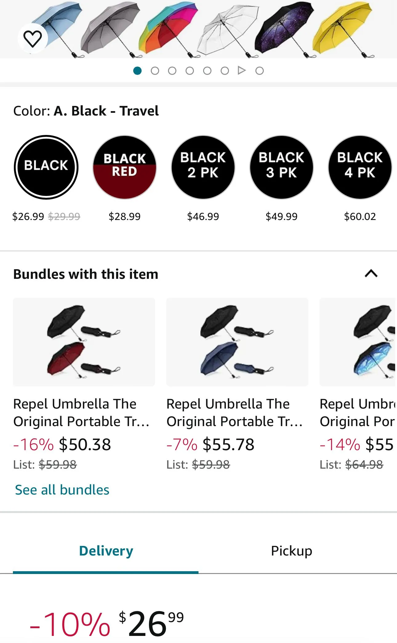 Product image for Repel Travel Umbrella