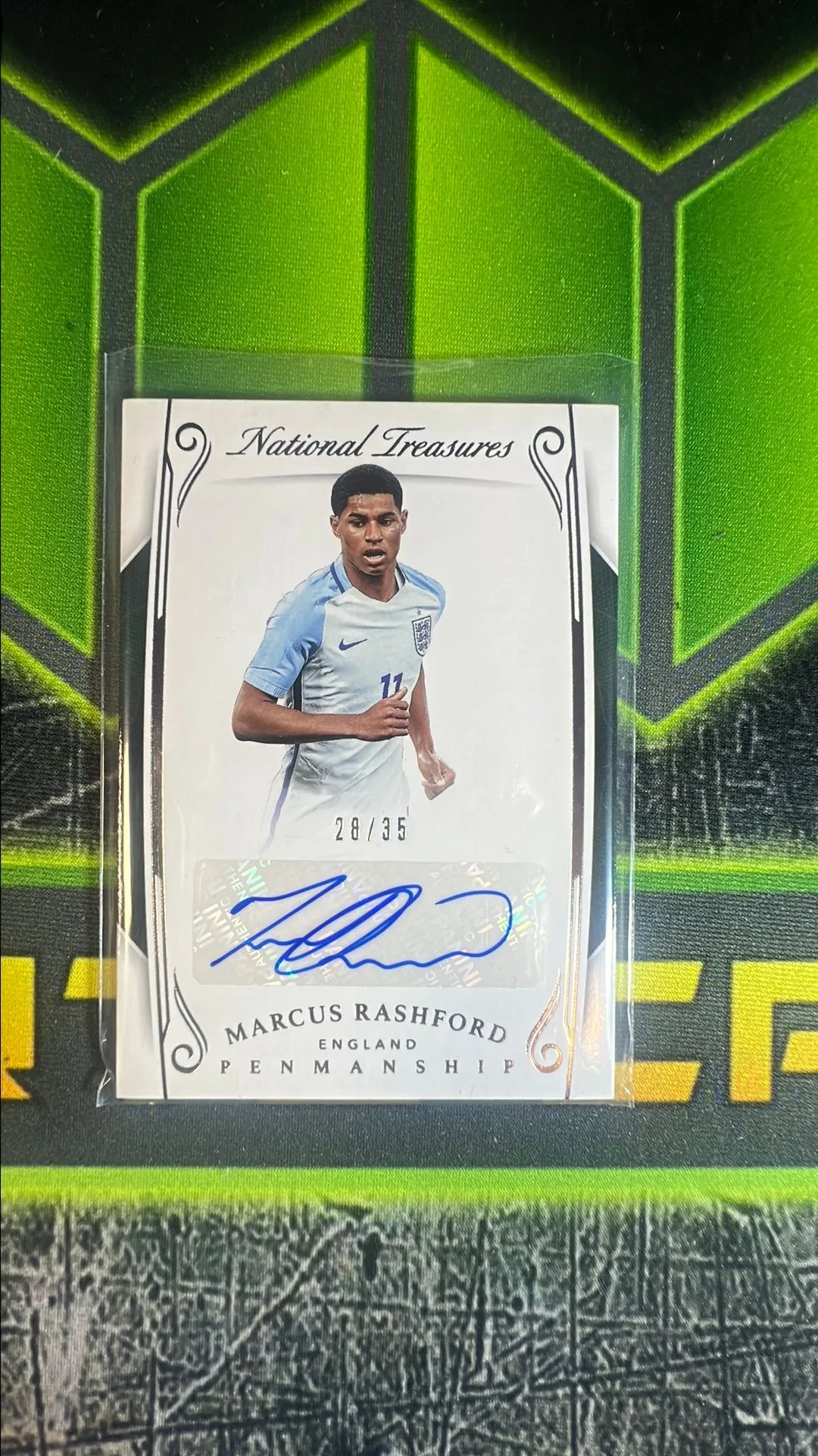 Product image for 2018 Panini National Treasures Marcus Rashford Penmanship Autograph /35 England