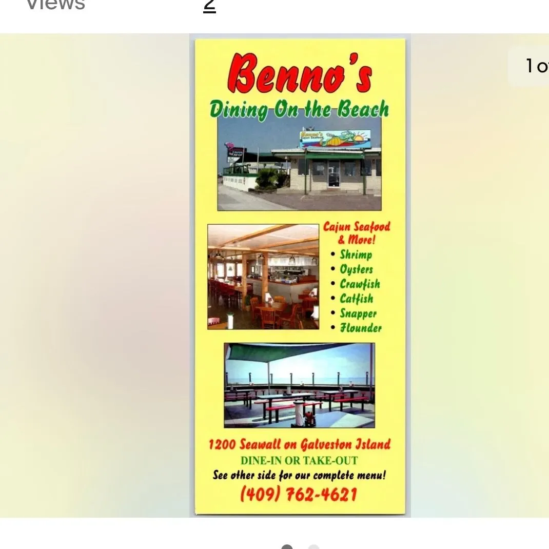 Product image for Galveston Island Texas TX Benno's Restaurant Brochure Travel Advertisement Cajun