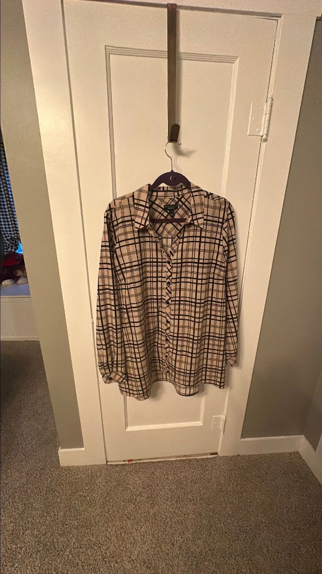 Product image for Beige plaid blouse