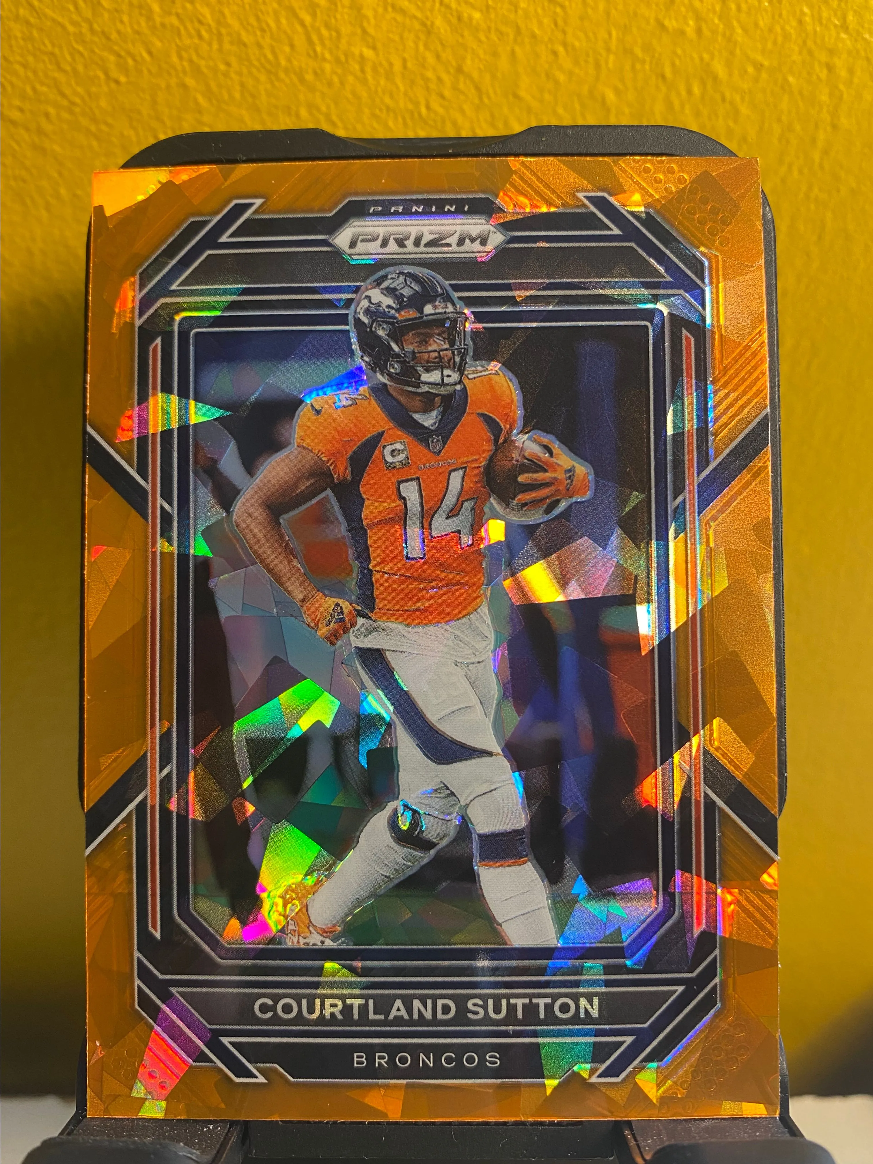 Product image for Courtland Sutton Orange Cracked Ice 2022 Panini Prizm Color Match
