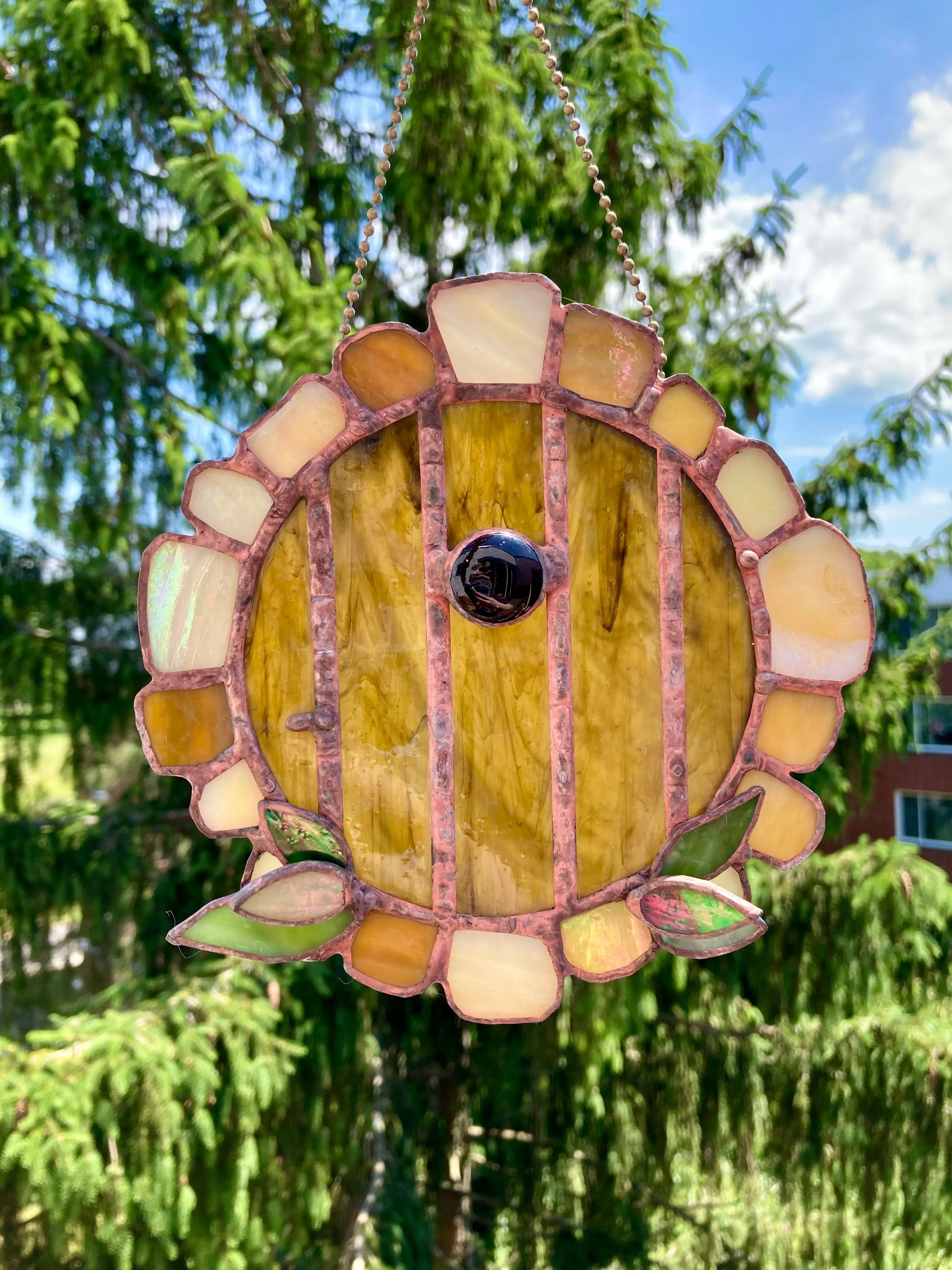 Product image for Handmade Stained Glass Hobbit Door Sun Catcher/Window Hanging