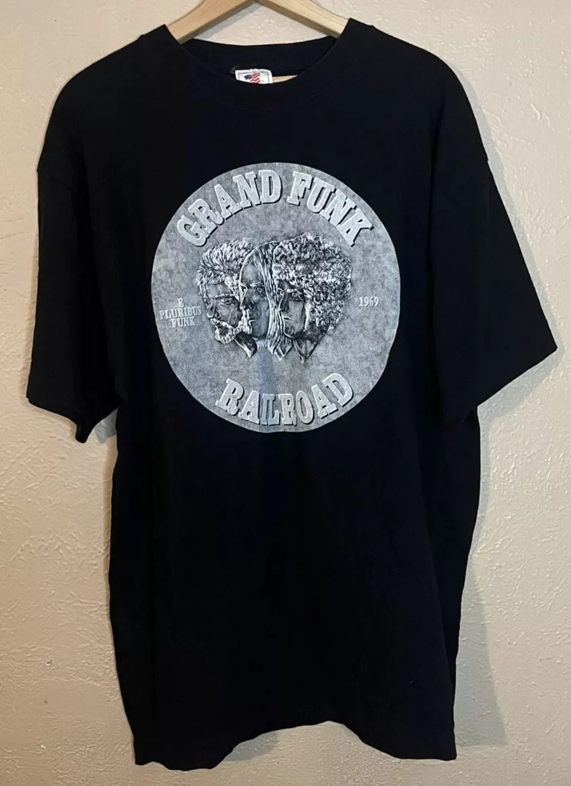 Product image for 1997 Grand Funk Railroad The American Band Coin Single Stitch Vintage T Shirt - XL